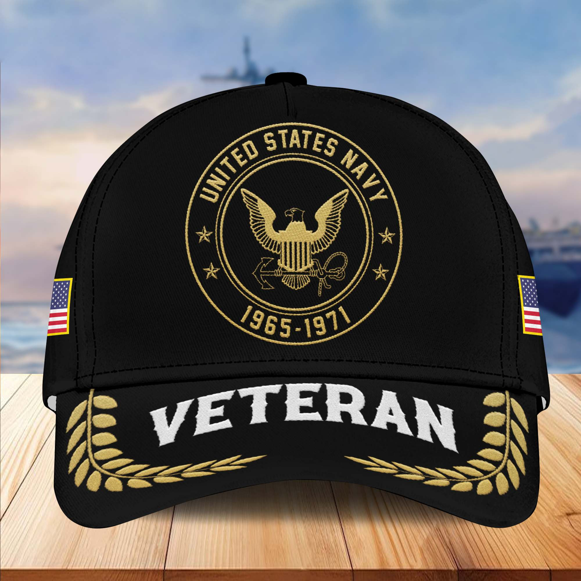 Premium Custom Name, Rank, US Navy Embroidered Cap VPVC301402, Hat for Navy Veteran, Gifts for Father’s Day, Veterans Day