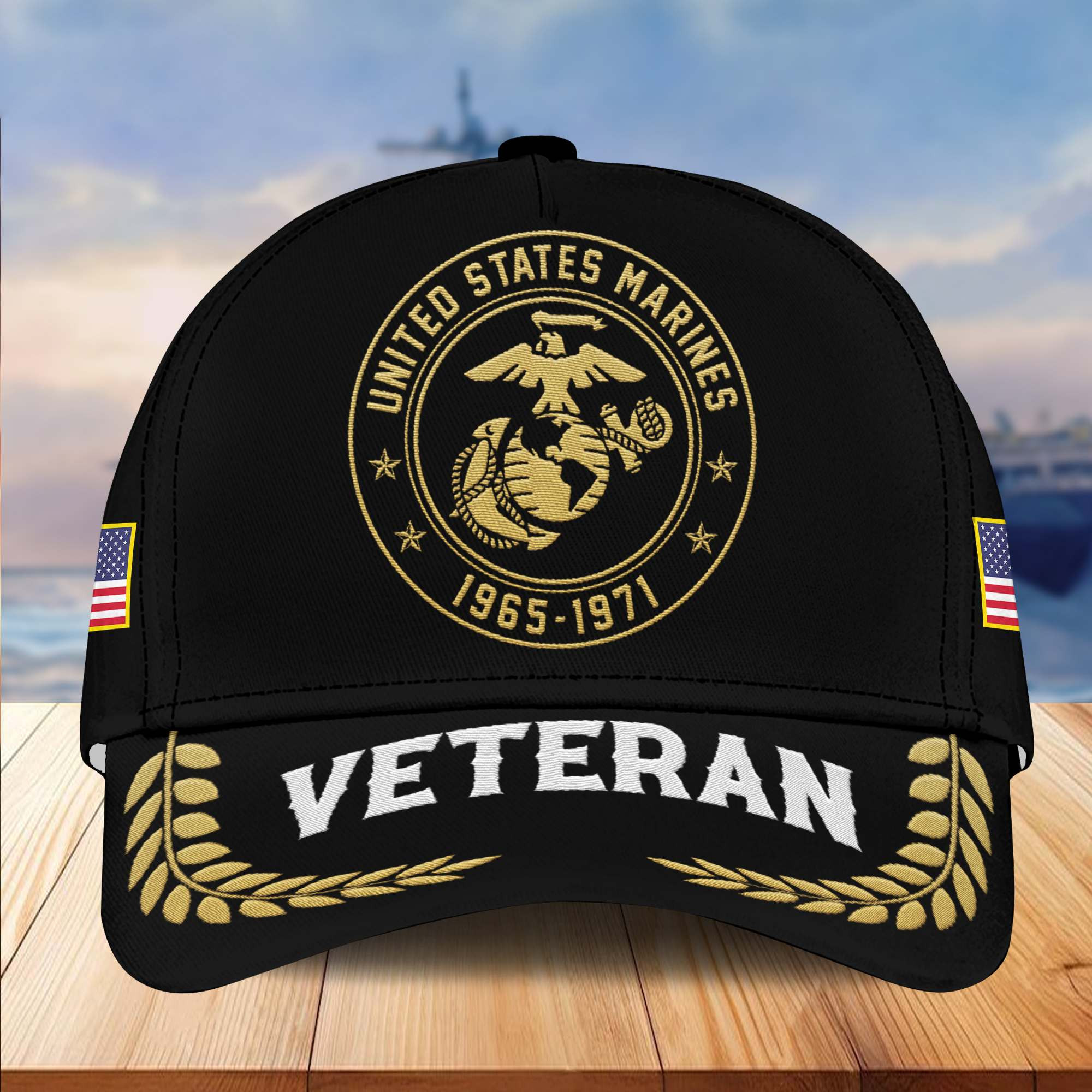 Premium Custom Name, Rank, USMC Embroidered Cap VPVC301403, Hat for Marine Veteran, Gifts for Father’s Day, Veterans Day