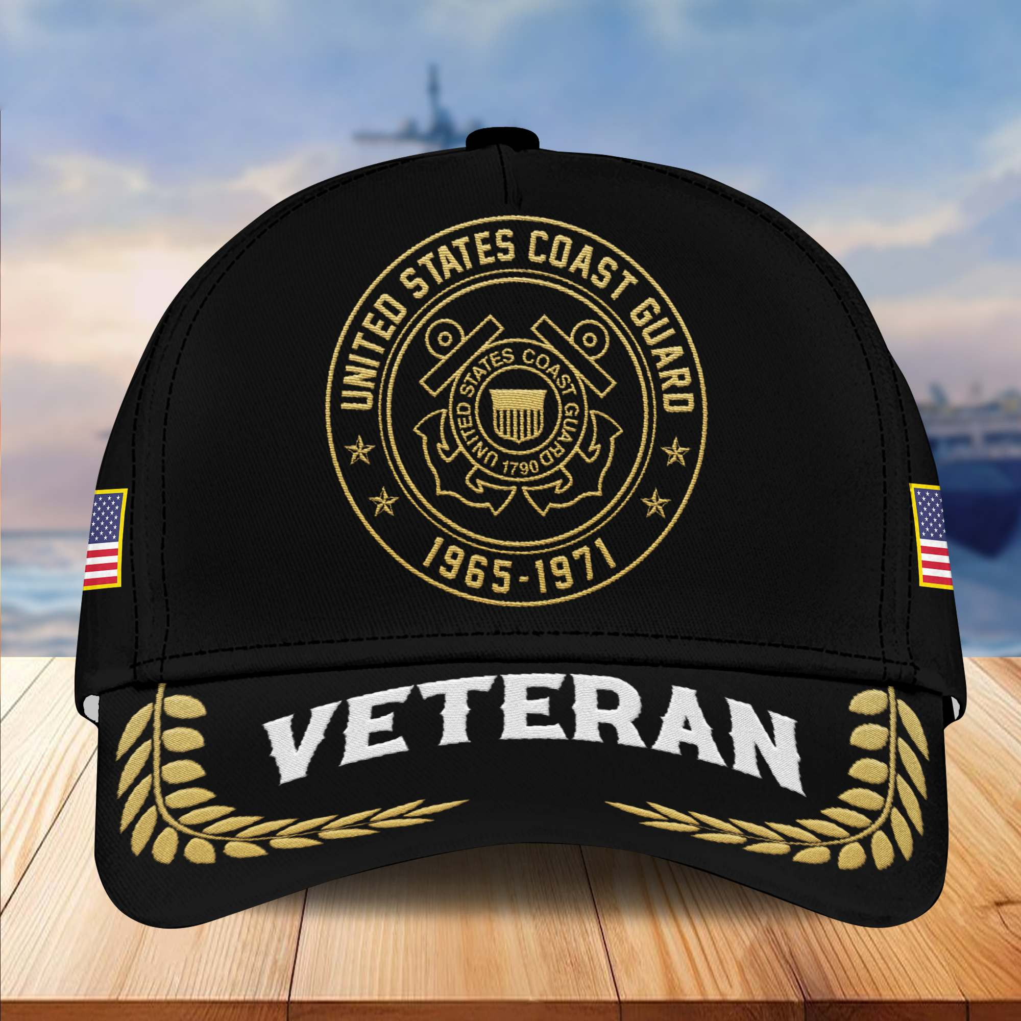 Premium Custom Name, Rank, USCG Embroidered Cap VPVC301405, Hat for Coast Guard Veteran, Gifts for Father’s Day, Veterans Day