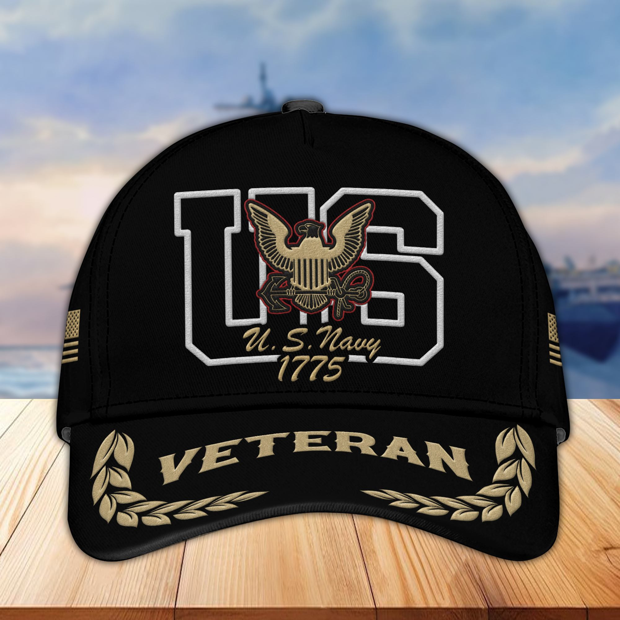 Premium US Navy Embroidered Cap VPVC301502, Hat for Navy Veteran, Gifts for Father’s Day, Veterans Day