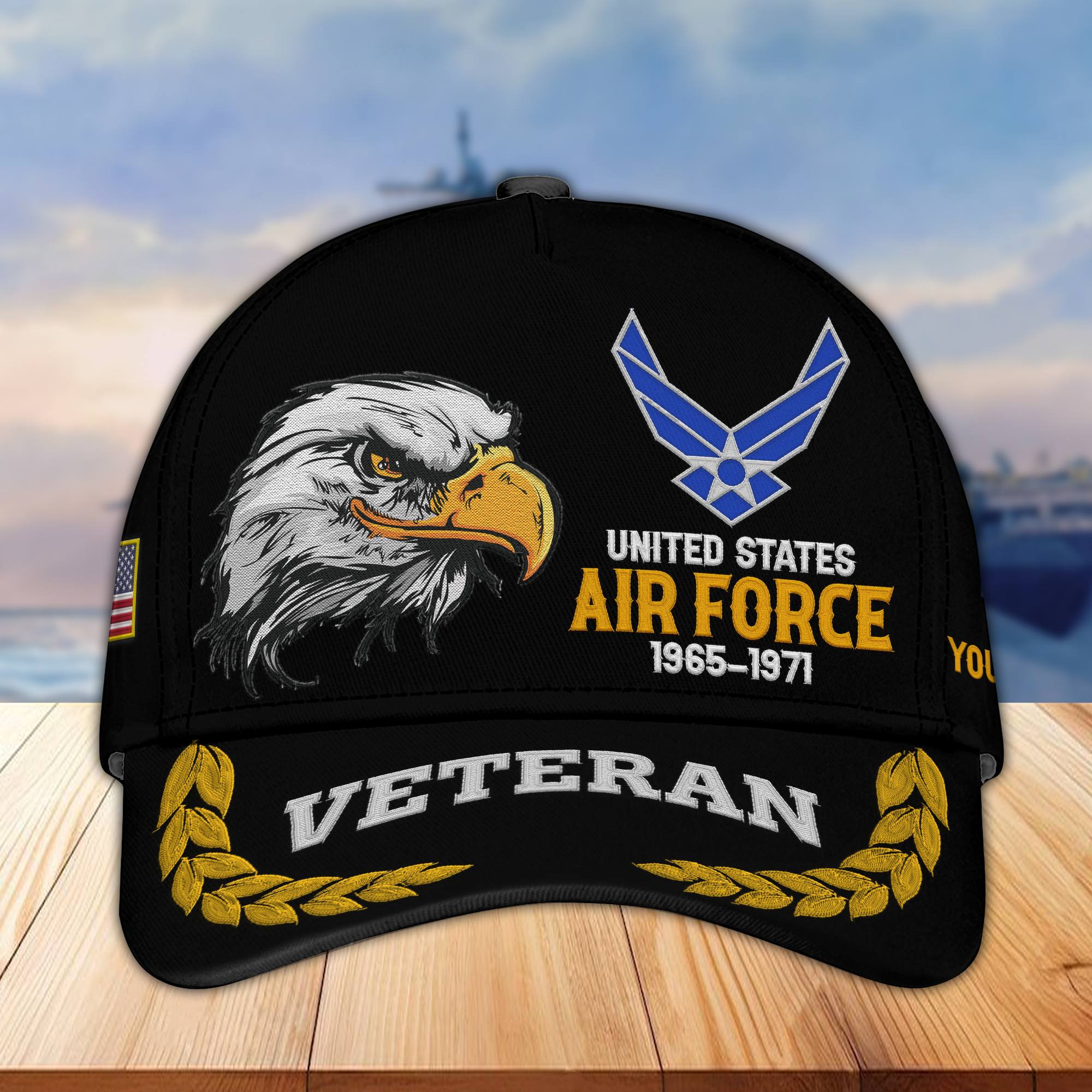 Premium Custom Name, Rank, USAF Embroidered Cap VPVC301604, Hat for Air Force Veteran, Gifts for Father’s Day, Veterans Day