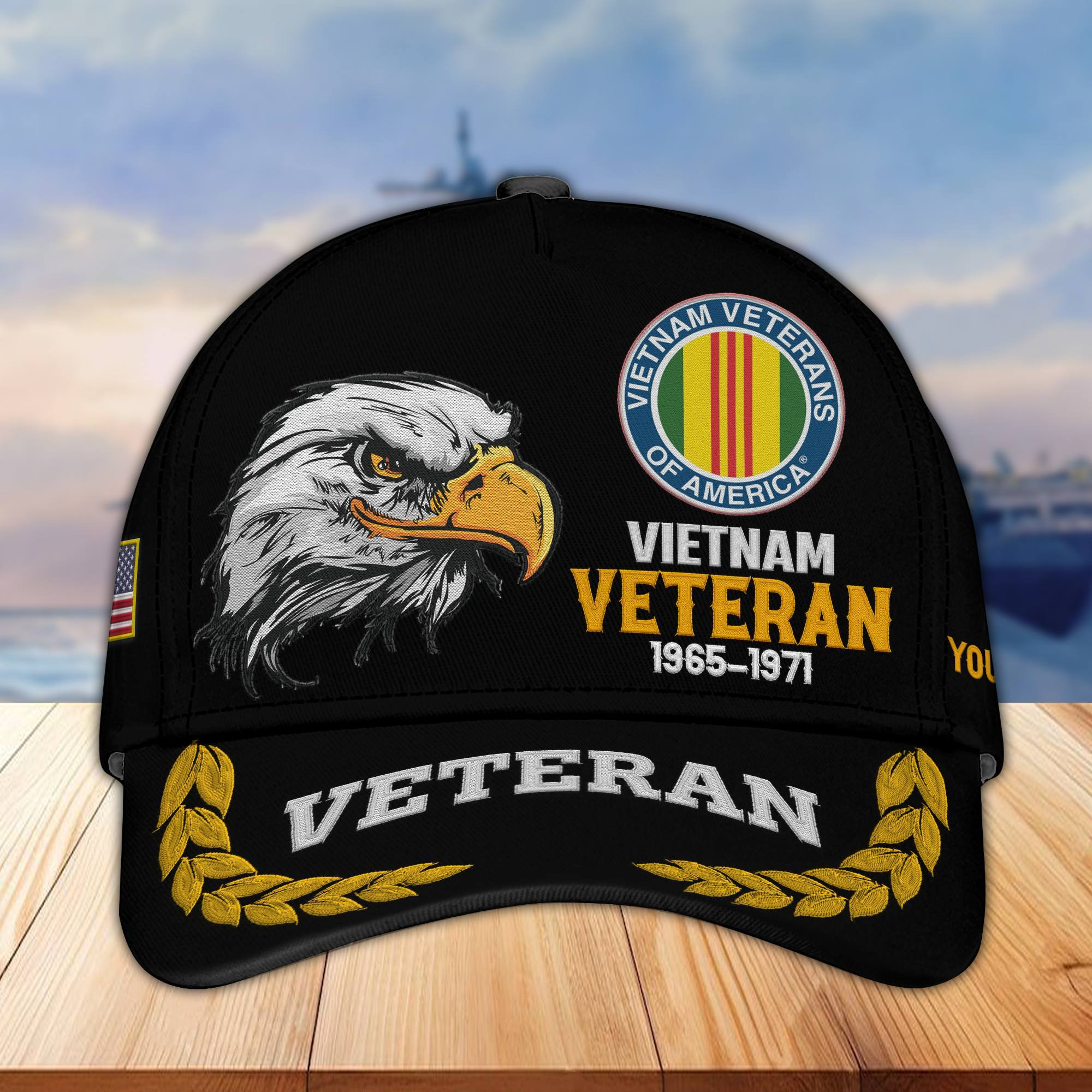 Premium Custom Name, Rank, Vietnam Veteran Embroidered Cap VPVC301606, Hat for Vietnam Veteran, Gifts for Father’s Day, Veterans Day