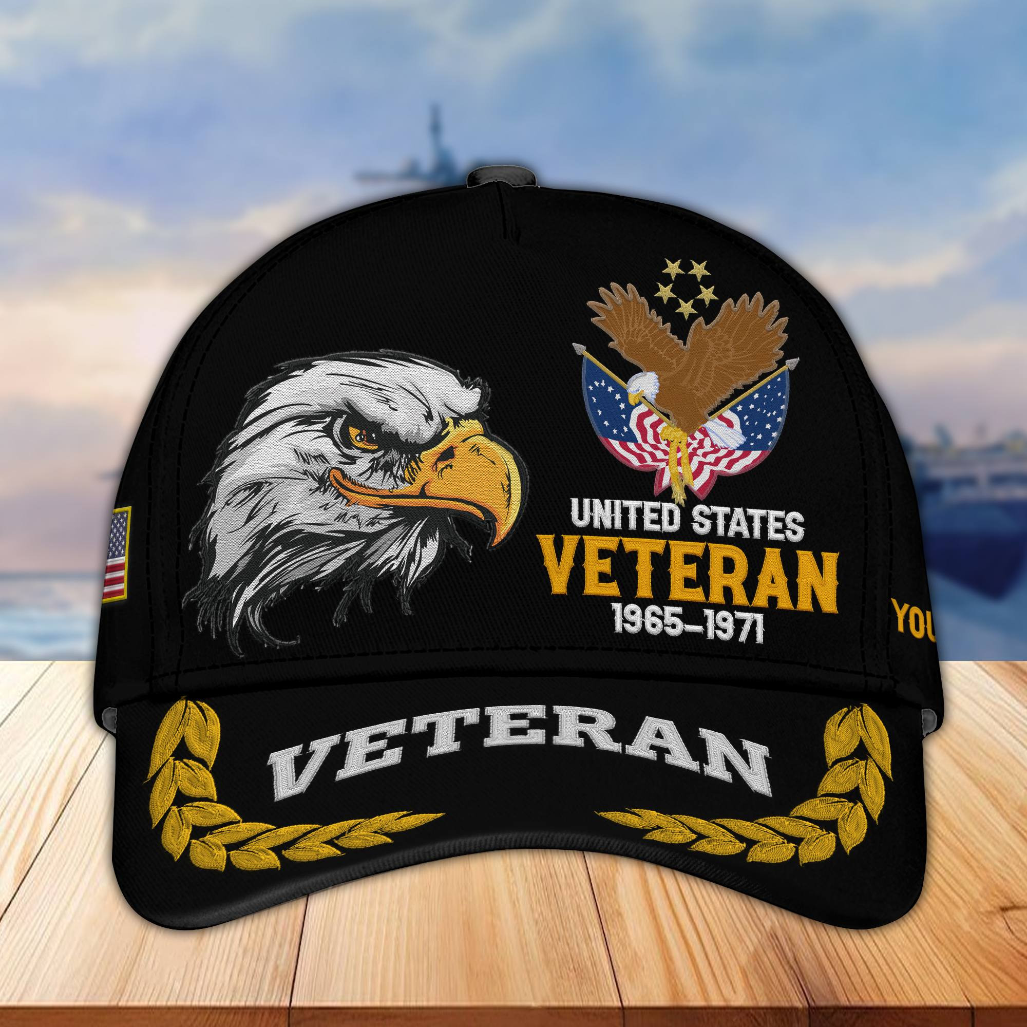 Premium Custom Name, Rank, US Veteran Embroidered Cap VPVC301607, Hat for US Veteran, Gifts for Father’s Day, Veterans Day