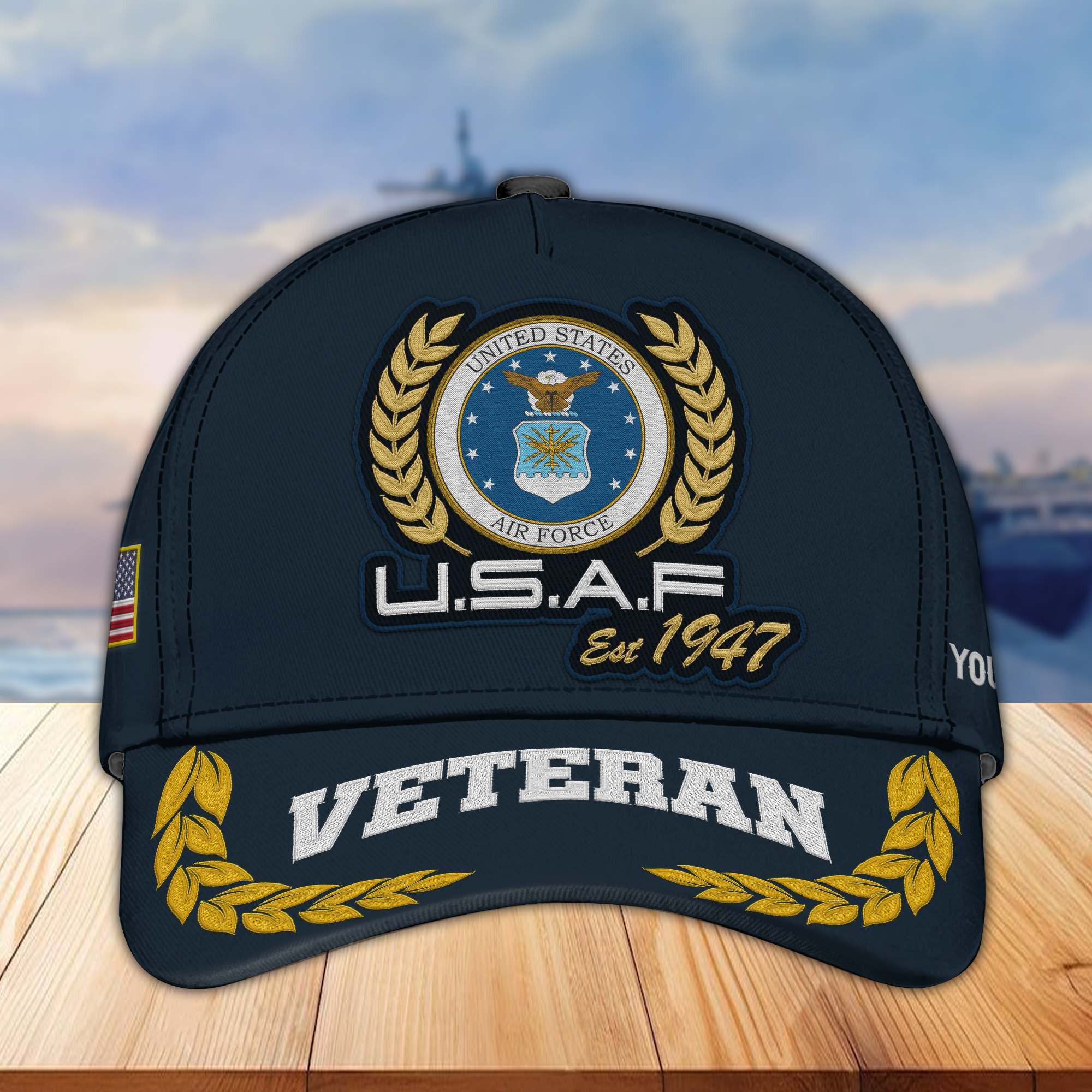Premium Custom Name, Rank, USAF Embroidered Cap VPVC302004, Hat for Air Force Veteran, Gifts for Father’s Day, Veterans Day