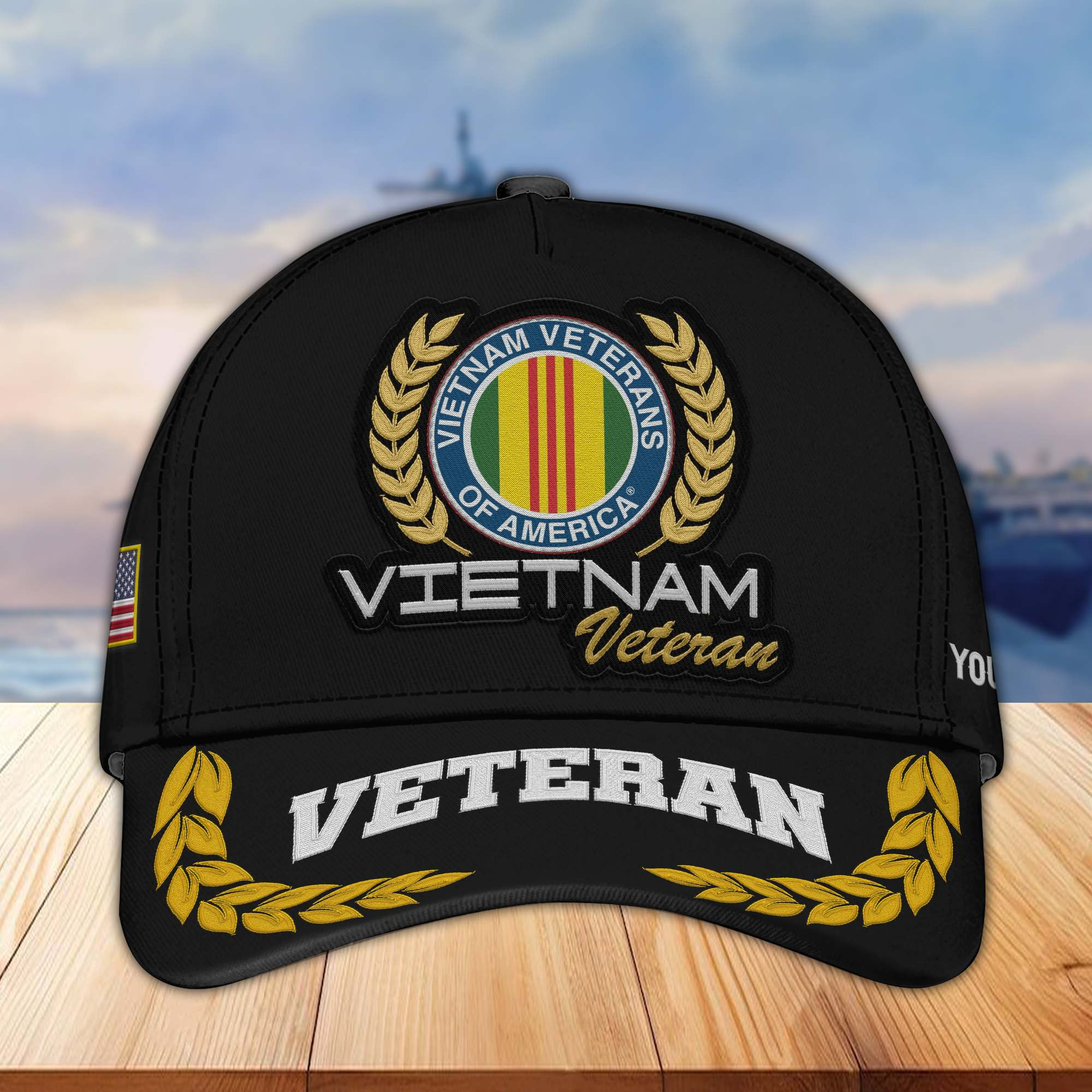 Premium Custom Name, Rank, Vietnam Veteran Embroidered Cap VPVC302006, Hat for Vietnam Veteran, Gifts for Father’s Day, Veterans Day