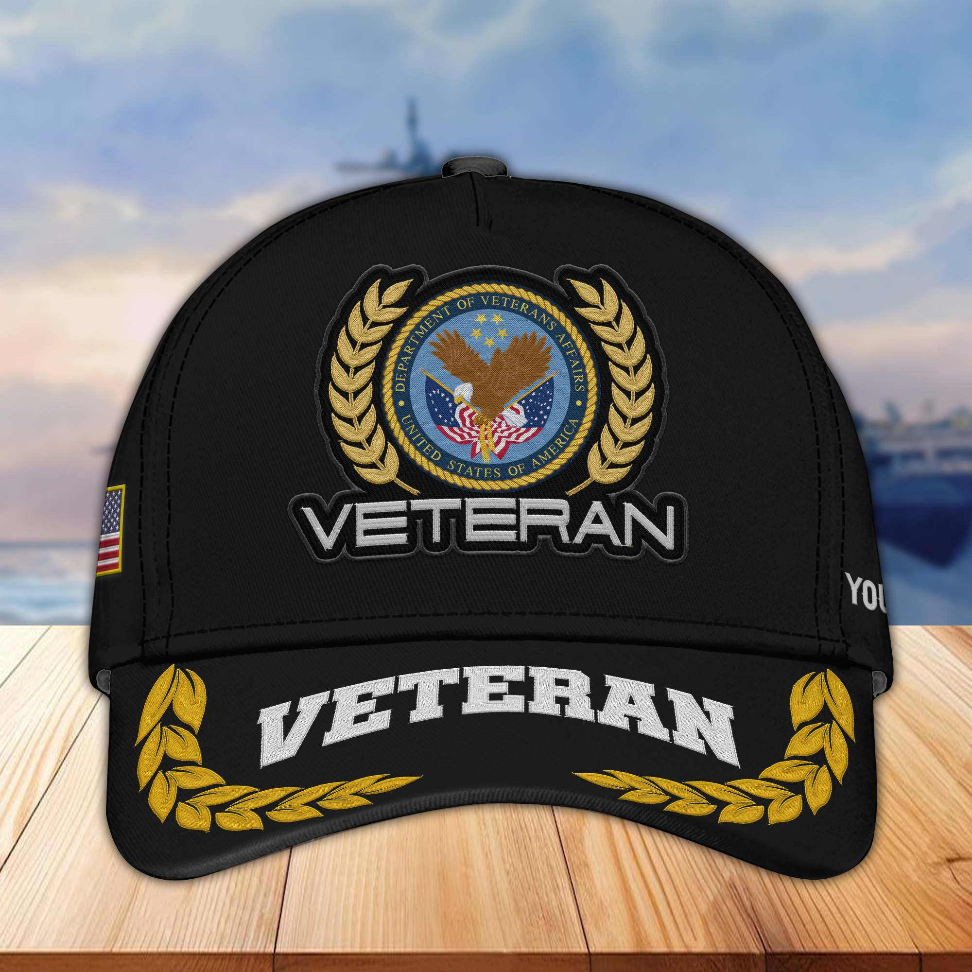 Premium Custom Name, Rank, US Veteran Embroidered Cap VPVC302007, Hat for US Veteran, Gifts for Father’s Day, Veterans Day