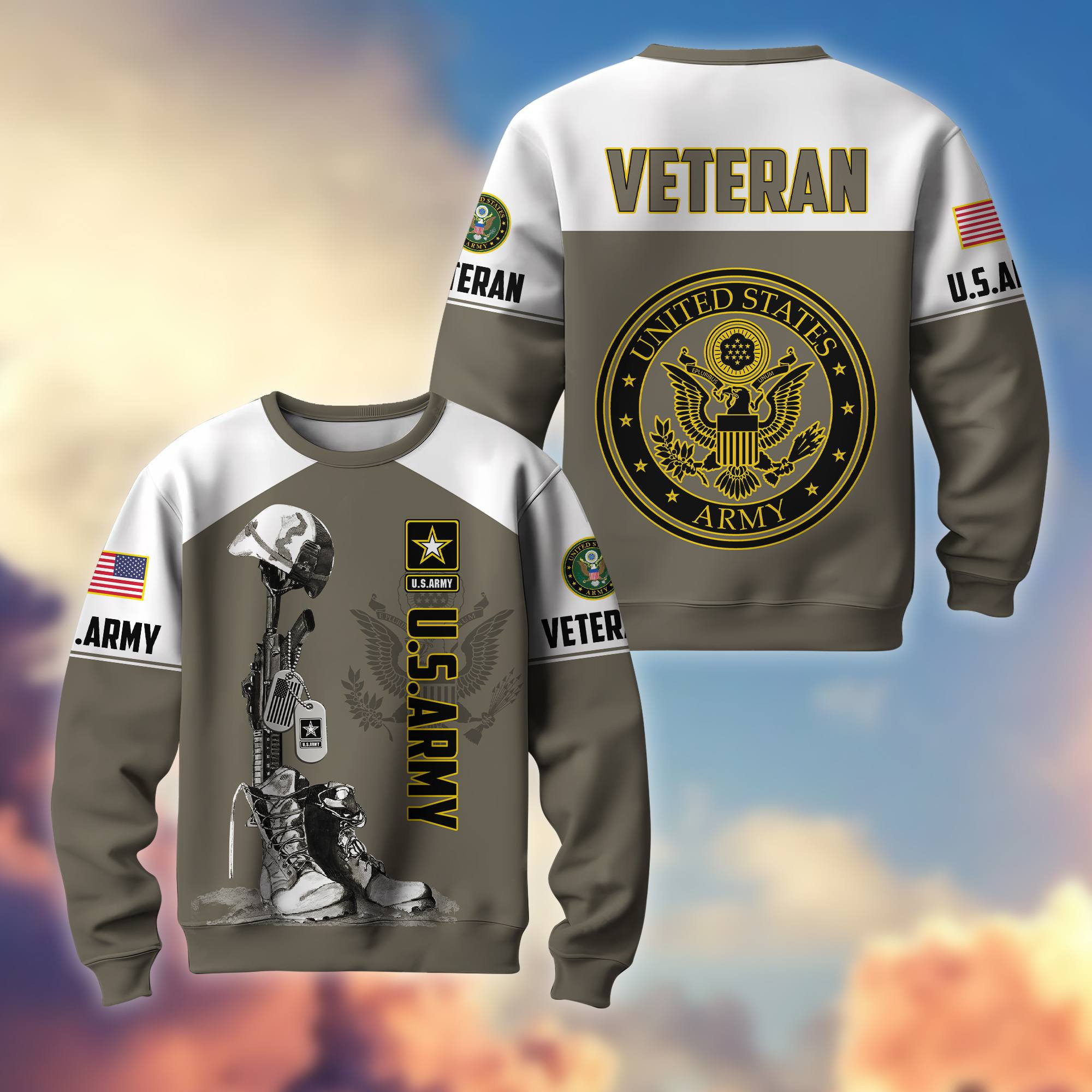 Premium US Veterans Sweatshirt BPHN130112, Gifts For US Veterans, Gifts On Father’s Day, Armed Force Day, Independence Day, Veterans Day