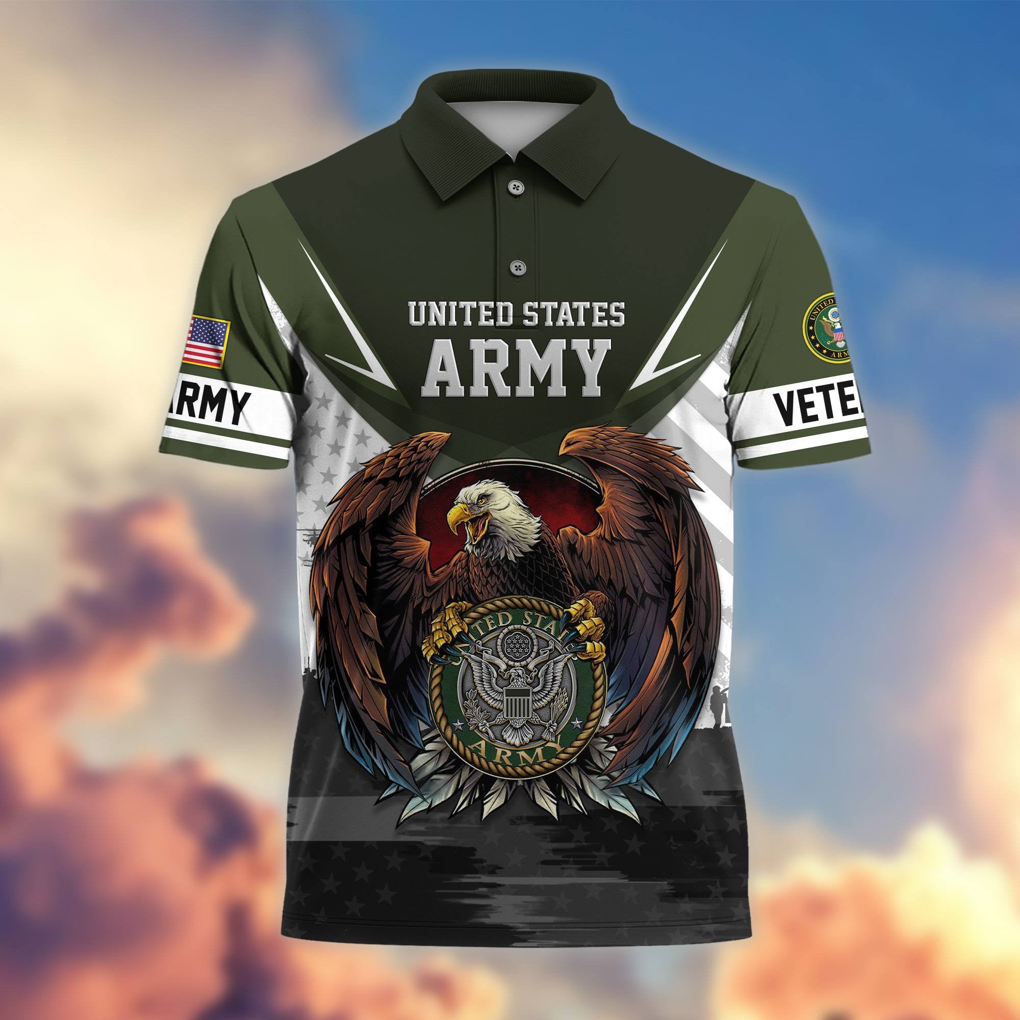 Premium US Veterans Polo Shirt BPHN230111, Gifts For US Veterans, Gifts On Father’s Day, Armed Force Day, Independence Day, Veterans Day