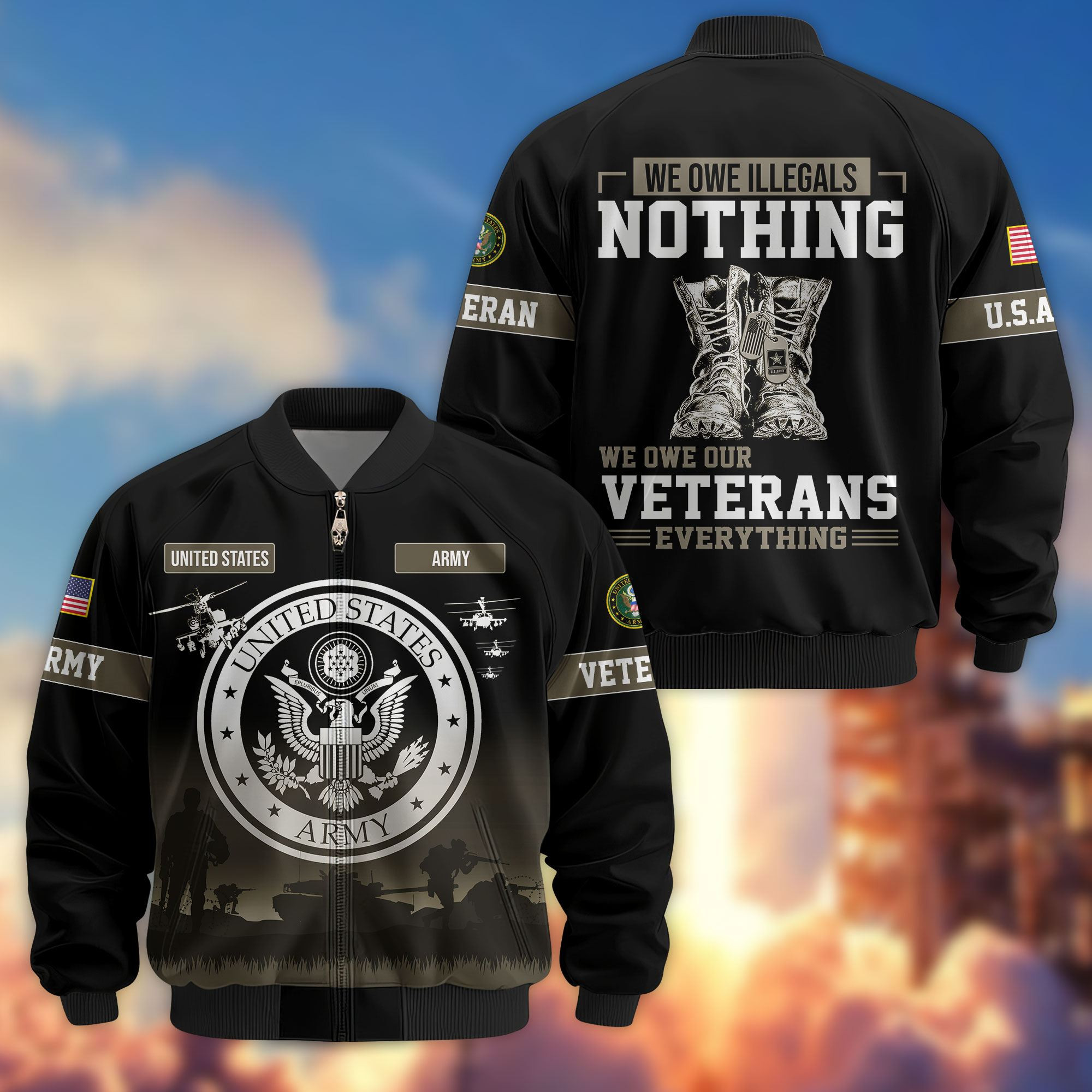 Premium US Veterans Bomber Jacket APHN311212, Gifts For Dad, Gifts For US Veterans, Gifts For US Veterans, Gifts On Father’s Day, Independence Day, Veterans Day