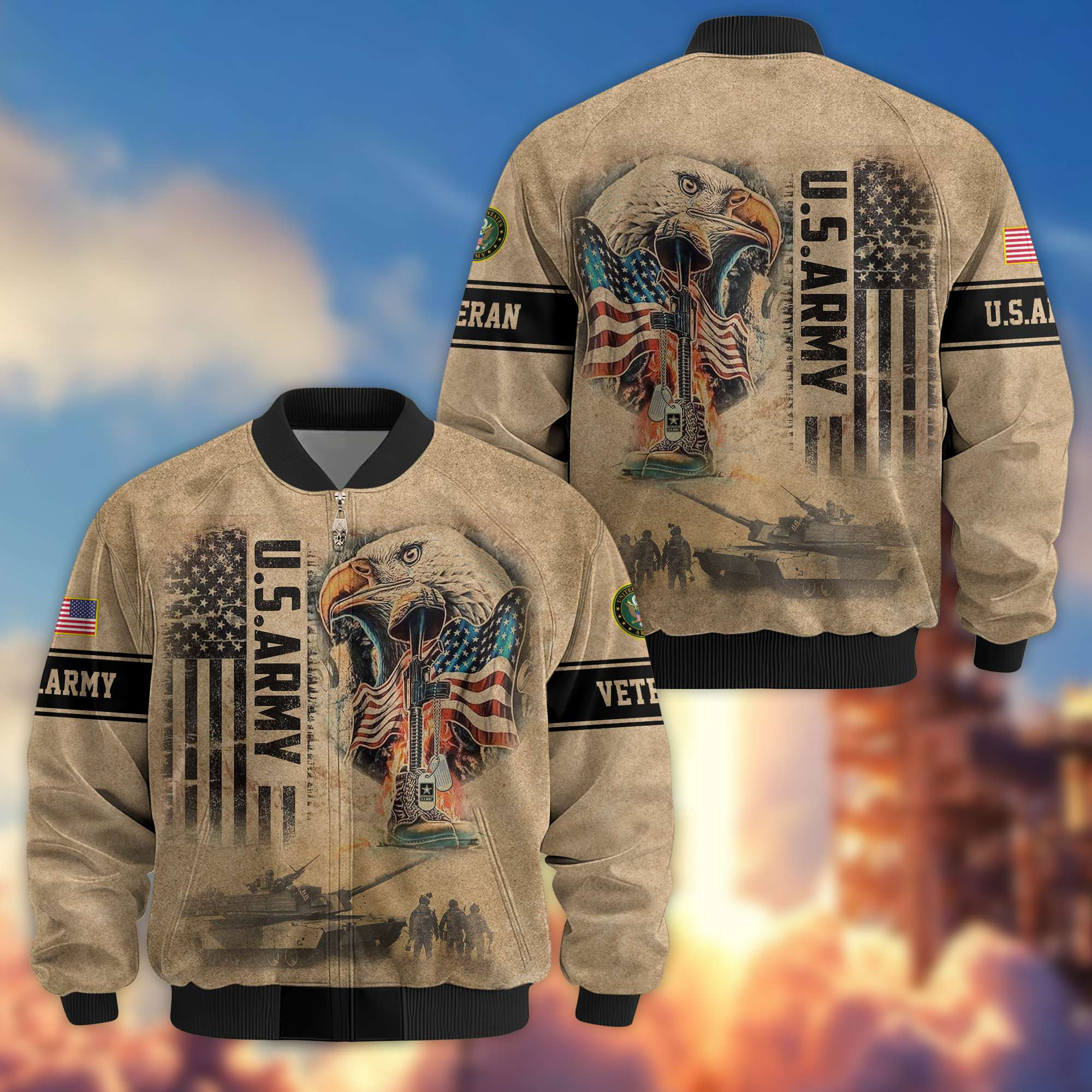 Premium US Veterans Bomber Jackets APHN301211, Gifts For US Veterans, Gifts On Father’s Day, Armed Forces Day, Independence Day, Veterans Day