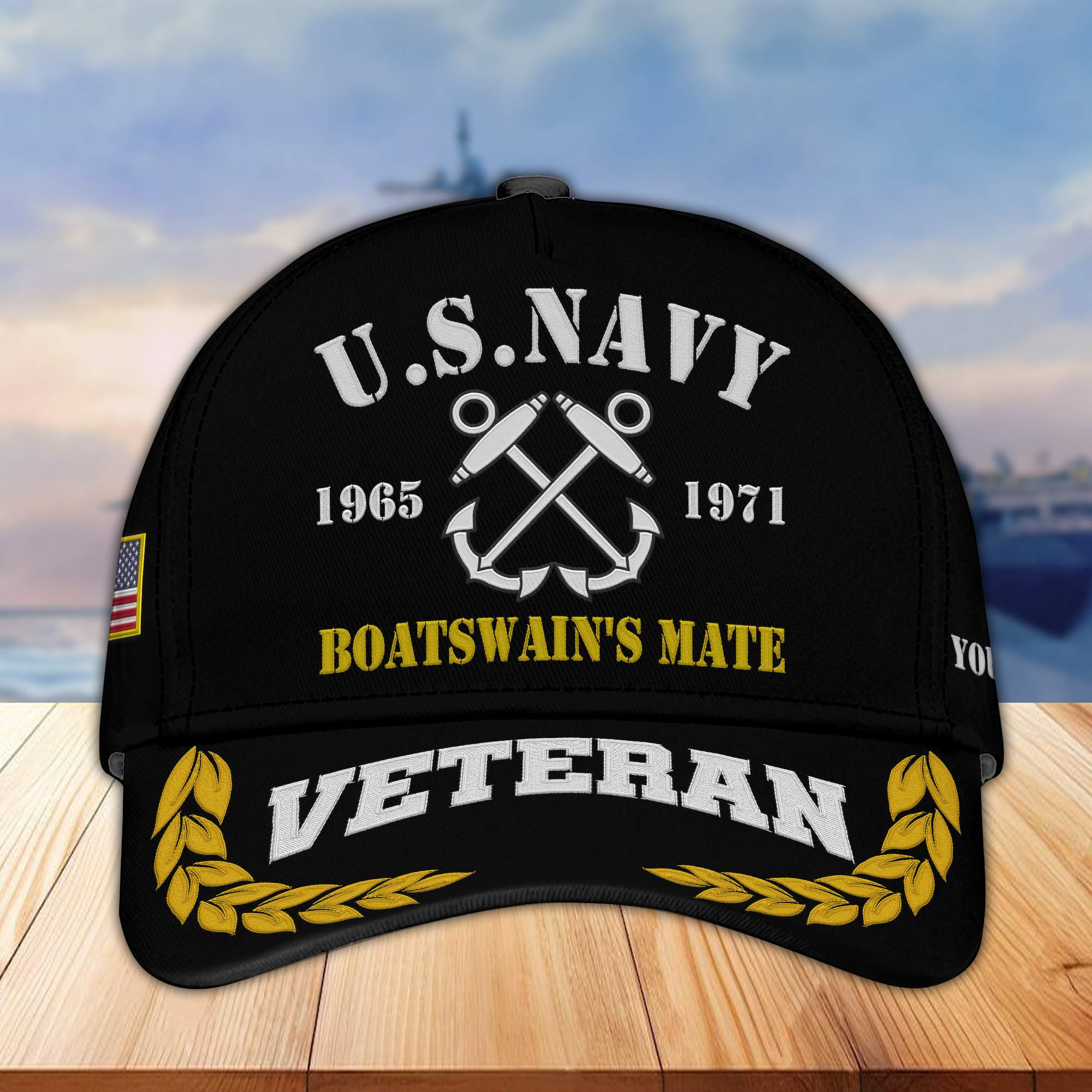 Premium Custom US Navy Embroidered Cap VPVC301702, Hat for Navy Veteran, Gifts For Dad, Gifts On Father’s Day, Independence Day, Veterans Day