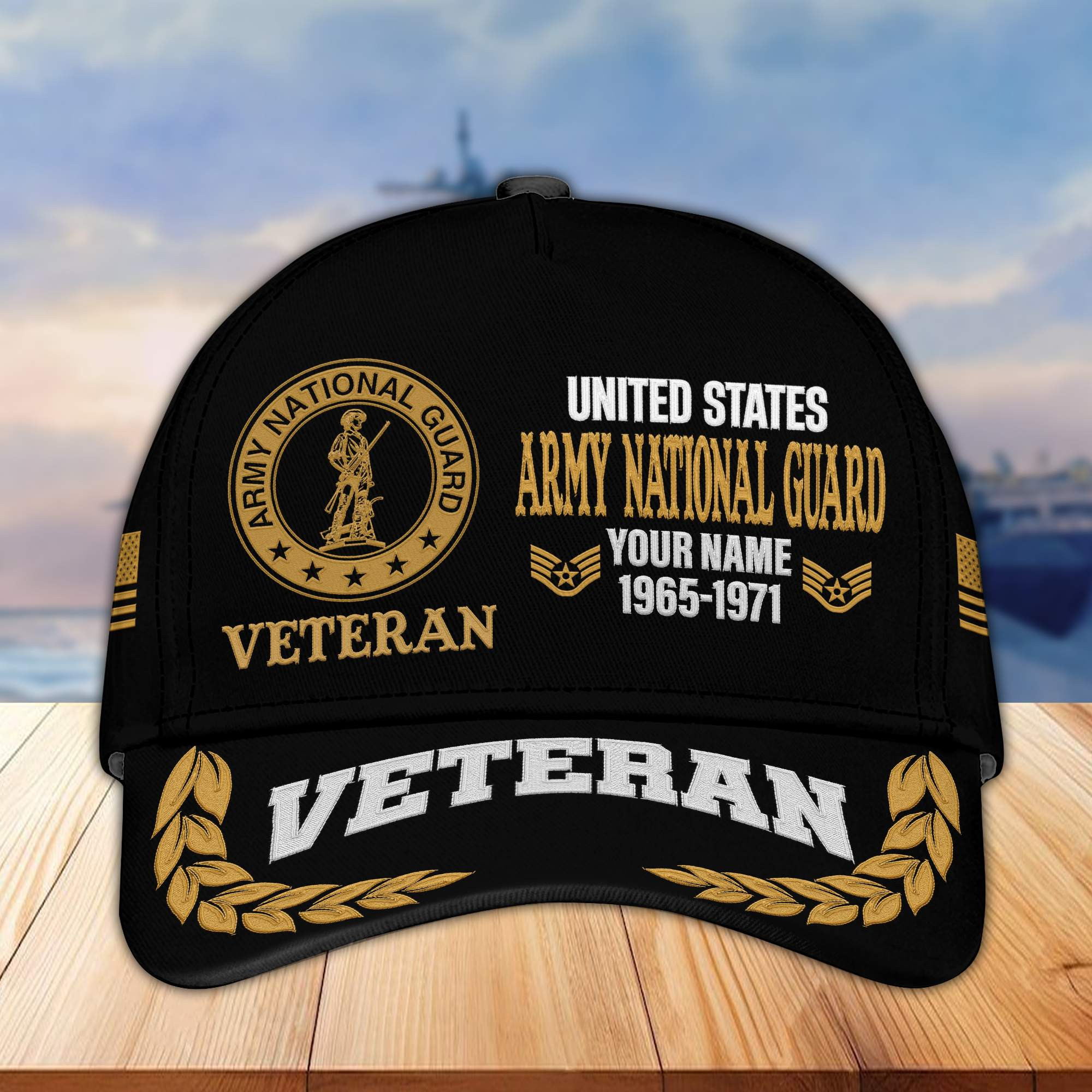 Premium Custom Name, Rank, Year Army National Guard Veteran Embroidered Cap VPVC301808, Cap for Army National Guard Veteran, Gifts For Dad, Gifts On Father’s Day, Independence Day, Veterans Day