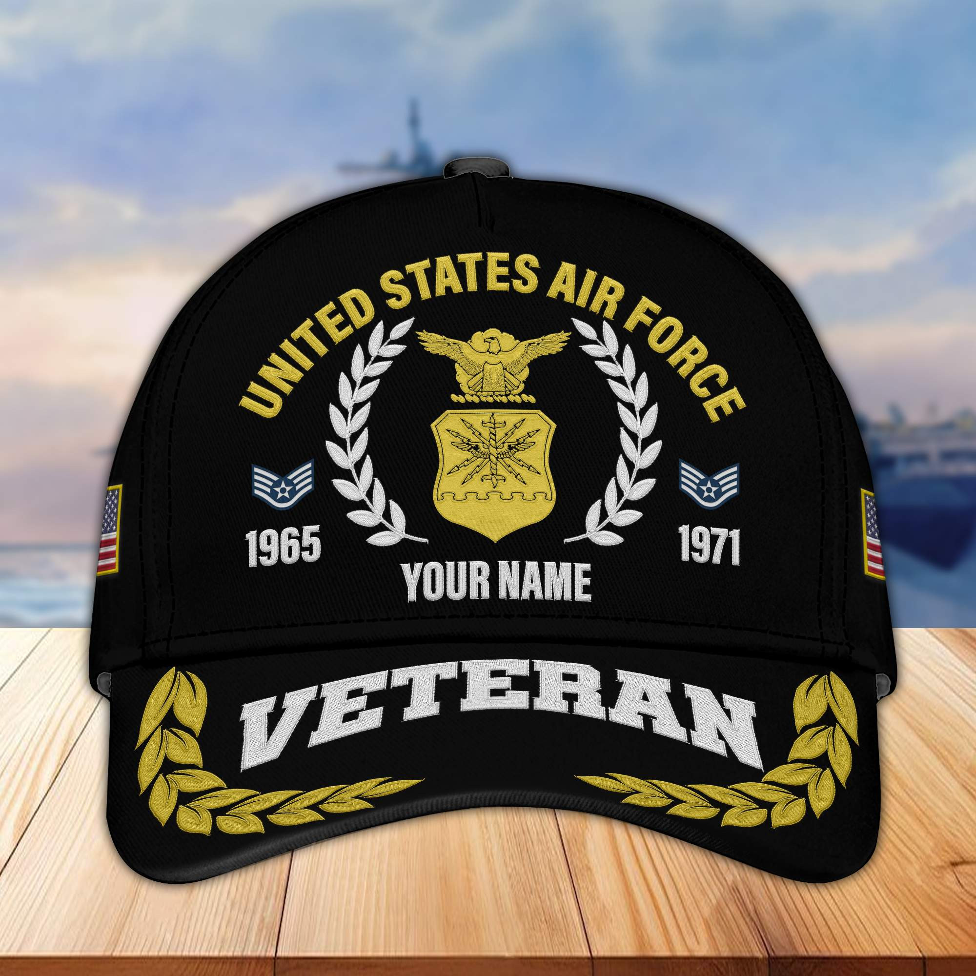 Premium Custom Name, Rank, Year USAF Embroidered Cap VPVC302404, Cap for Air Force Veteran, Gifts For Dad, Gifts On Father’s Day, Independence Day, Veterans Day