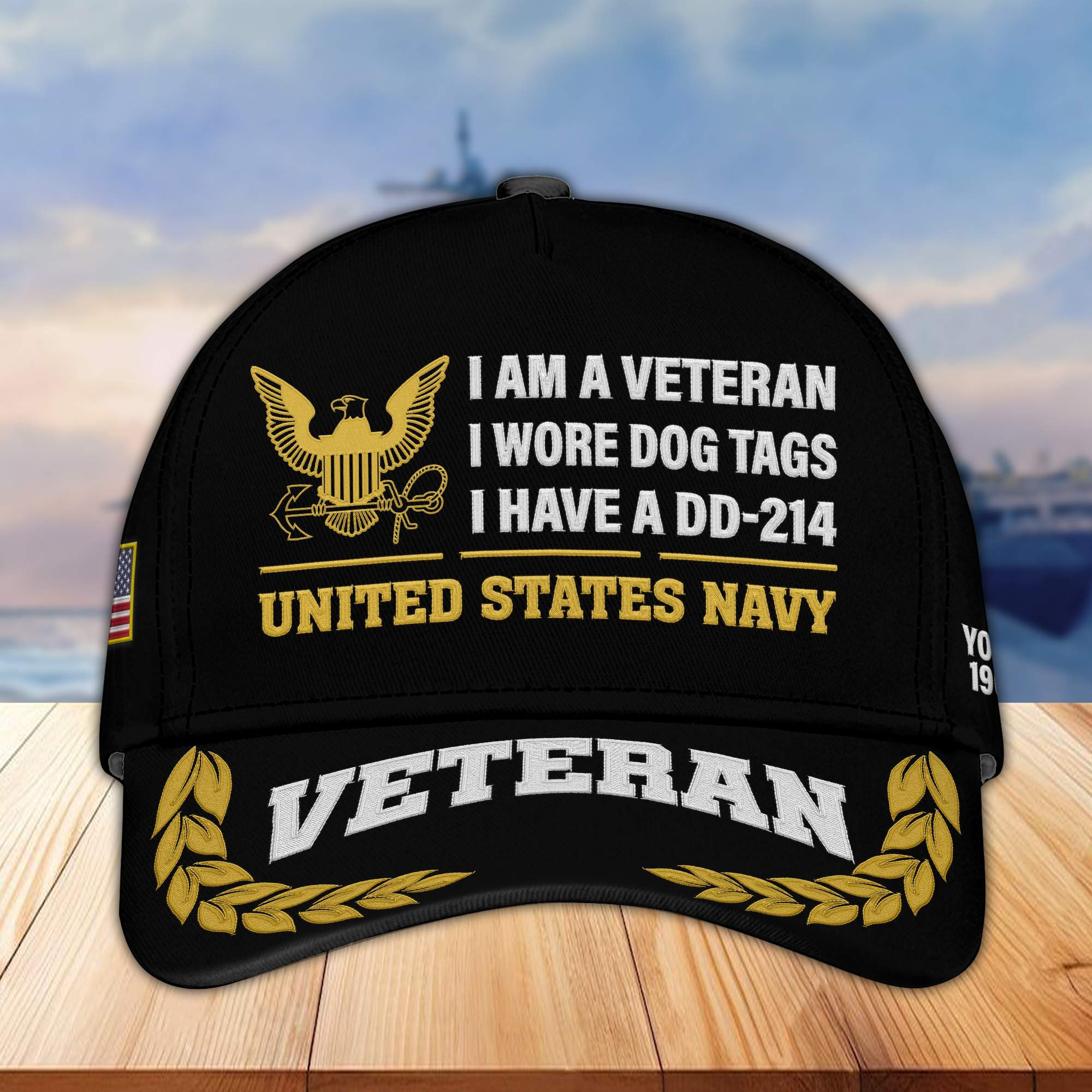 Premium Custom US Navy Embroidered Cap VPVC302102, Cap for Navy Veteran, Gifts For Dad, Gifts On Father’s Day, Independence Day, Veterans Day