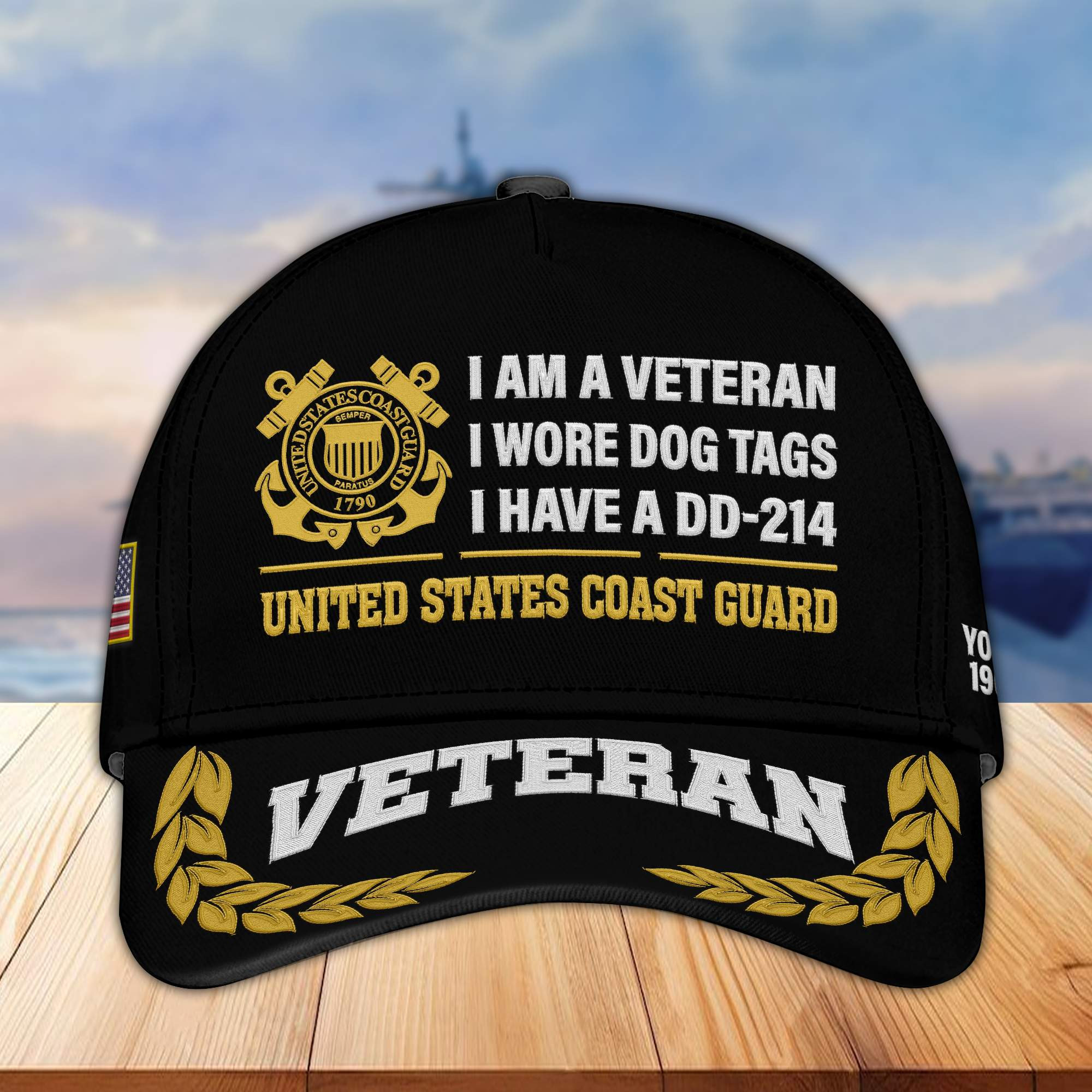 Premium Custom USCG Embroidered Cap VPVC302105, Cap for Coast Guard Veteran, Gifts For Dad, Gifts On Father’s Day, Independence Day, Veterans Day