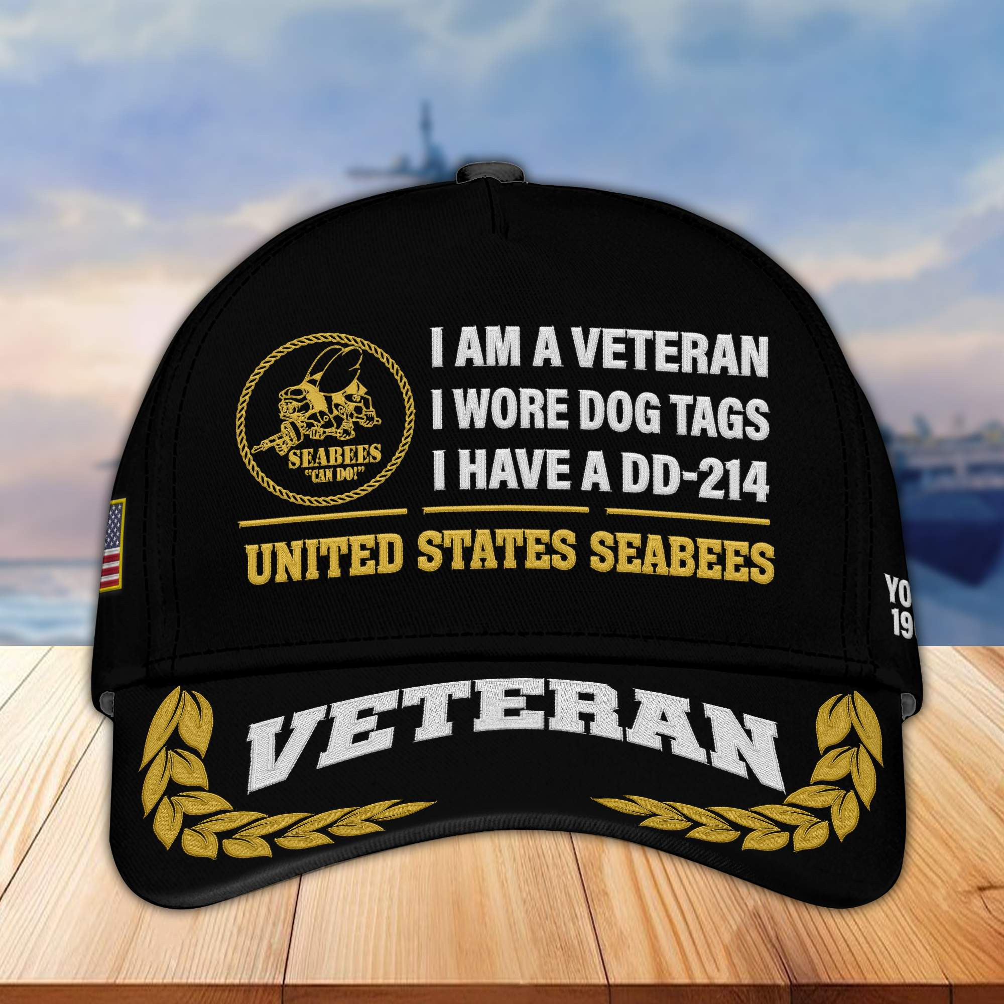 Premium Custom US Seabees Veteran Embroidered Cap VPVC302109, Cap for Seabees Veteran, Gifts For Dad, Gifts On Father’s Day, Independence Day, Veterans Day