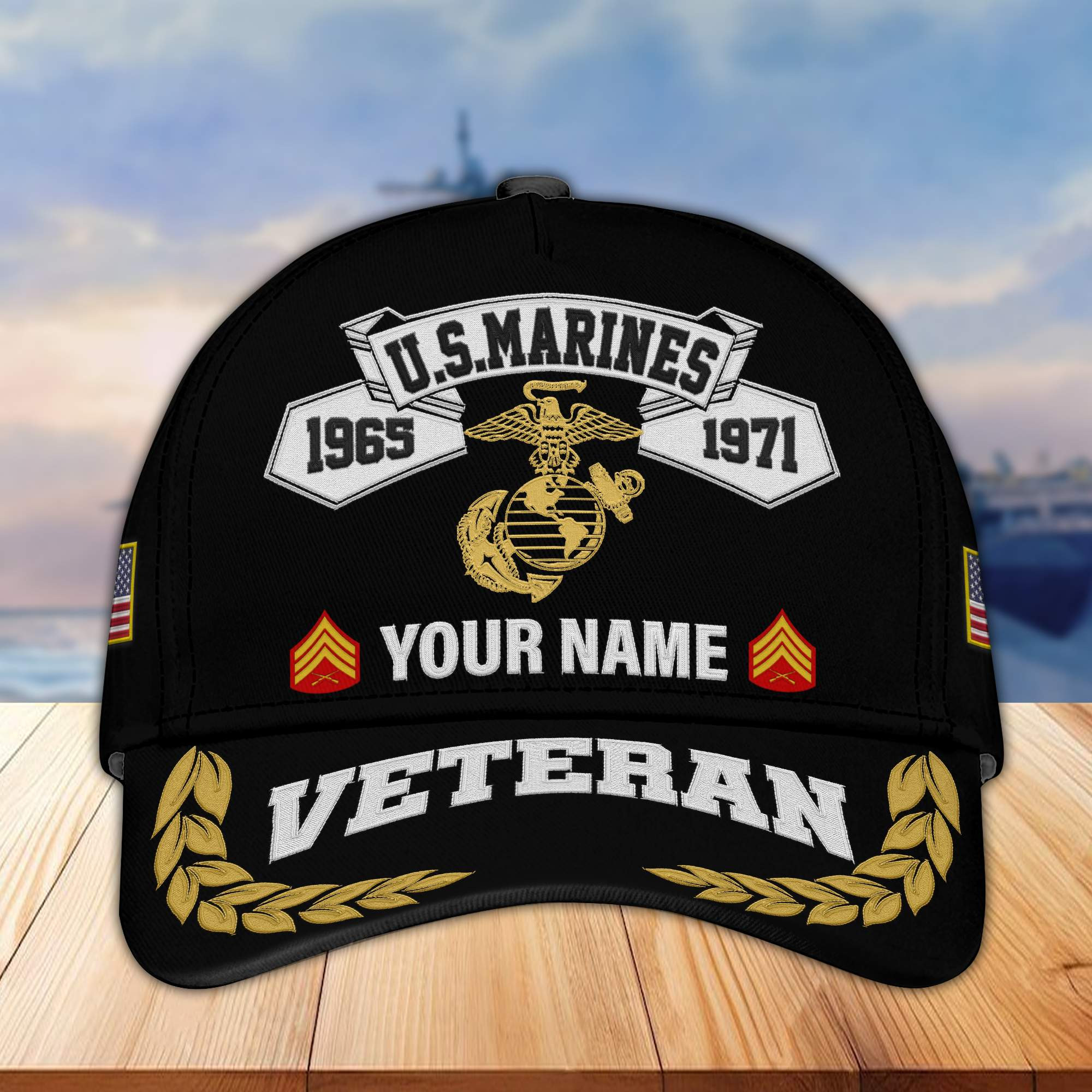 Premium Custom USMC Embroidered Cap VPVC302203, Cap for Marine Veteran, Gifts For Dad, Gifts On Father’s Day, Independence Day, Veterans Day