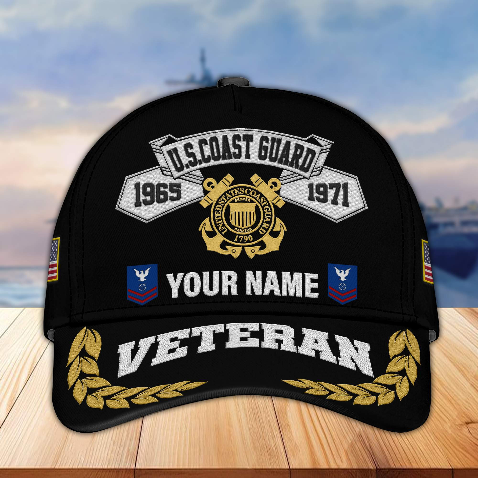 Premium Custom USCG Embroidered Cap VPVC302205, Cap for Coast Guard Veteran, Gifts For Dad, Gifts On Father’s Day, Independence Day, Veterans Day