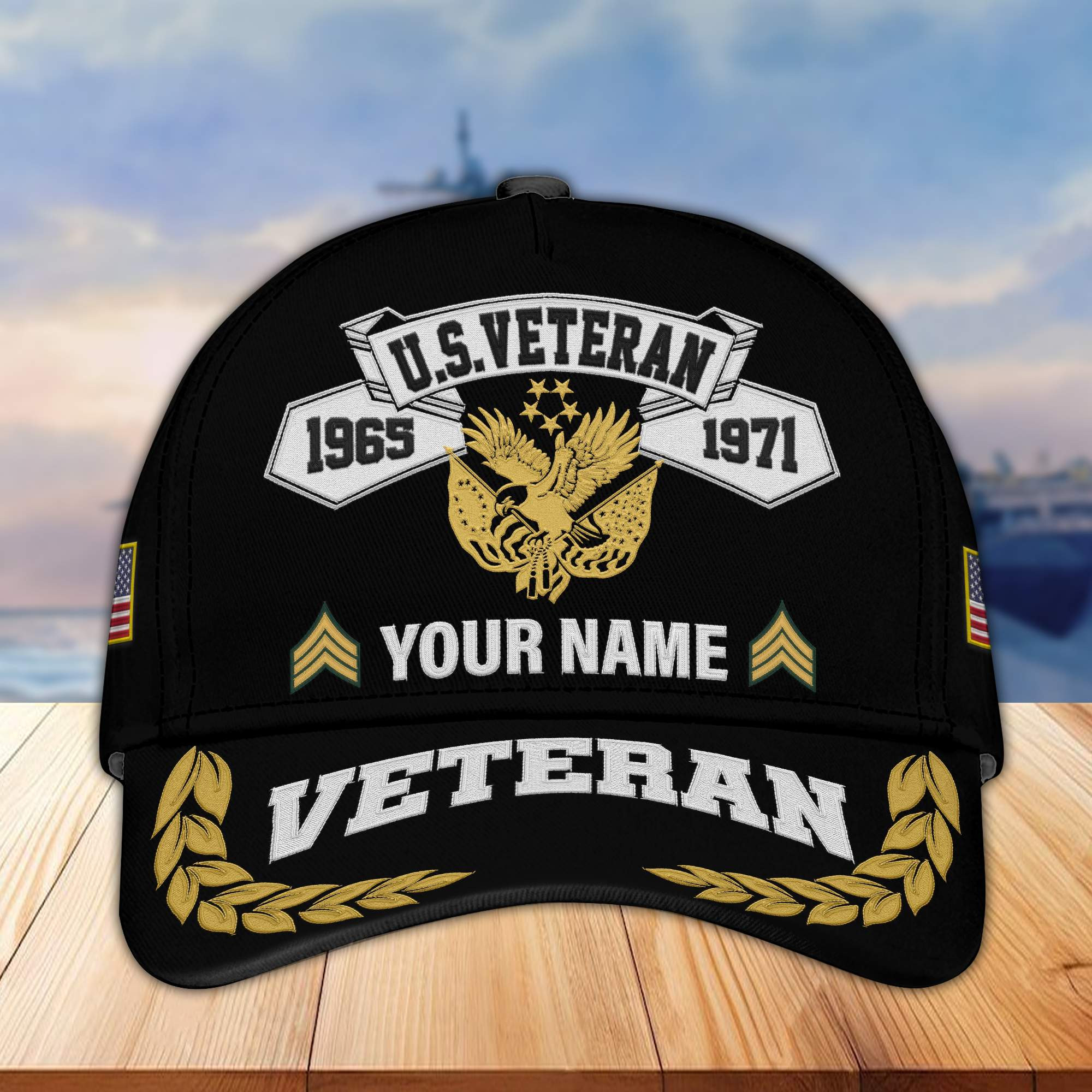 Premium Custom US Veteran Embroidered Cap VPVC302207, Cap for US Veteran, Gifts For Dad, Gifts On Father’s Day, Independence Day, Veterans Day