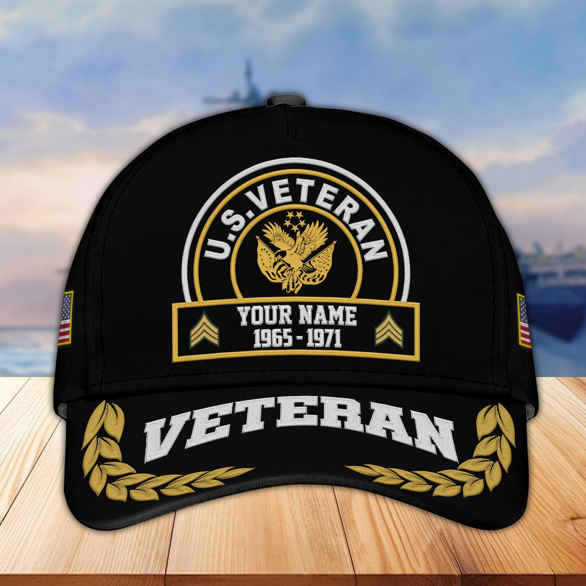 Premium Custom US Veteran Embroidered Cap VPVC302307, Cap for US Veteran, Gifts For Dad, Gifts On Father’s Day, Independence Day, Veterans Day