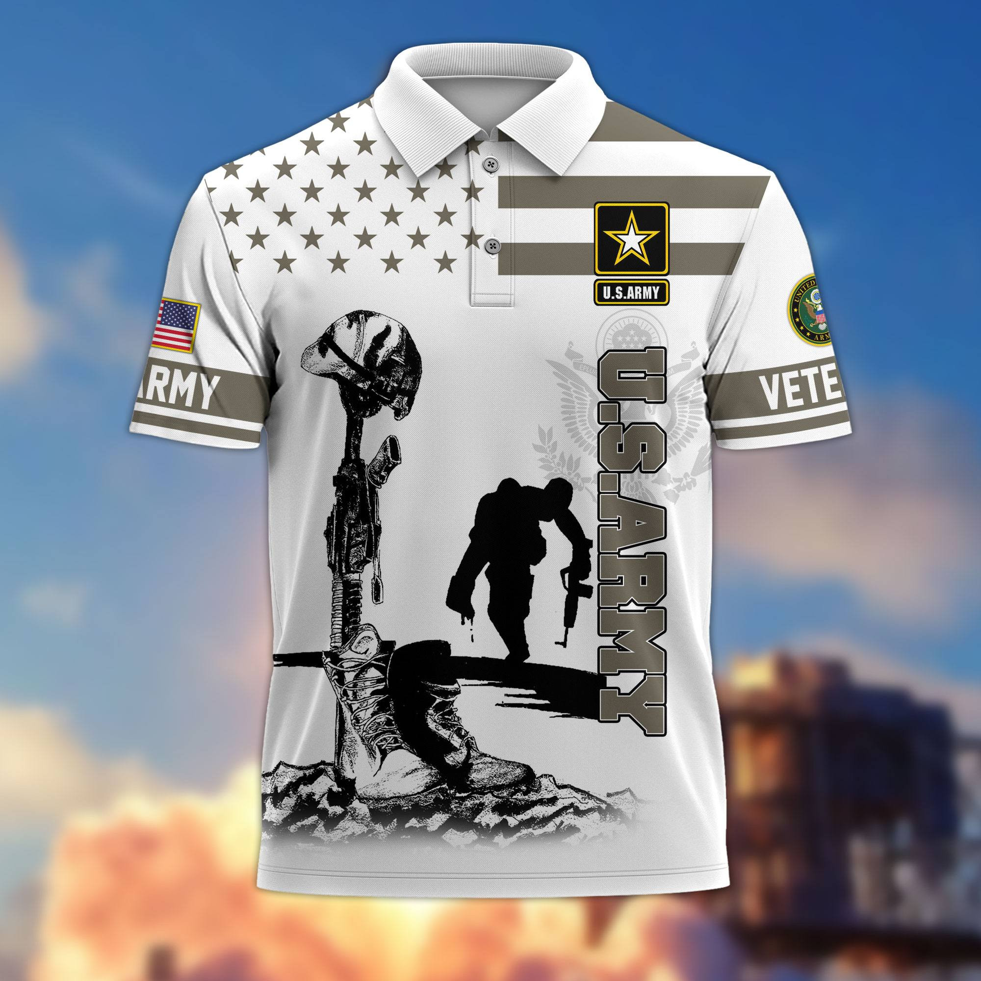 Premium US Veterans Polo Shirt BPHN110212, Gifts For US Veterans, Gifts On Father’s Day, Independence Day, Armed Forces Day, Veterans Day