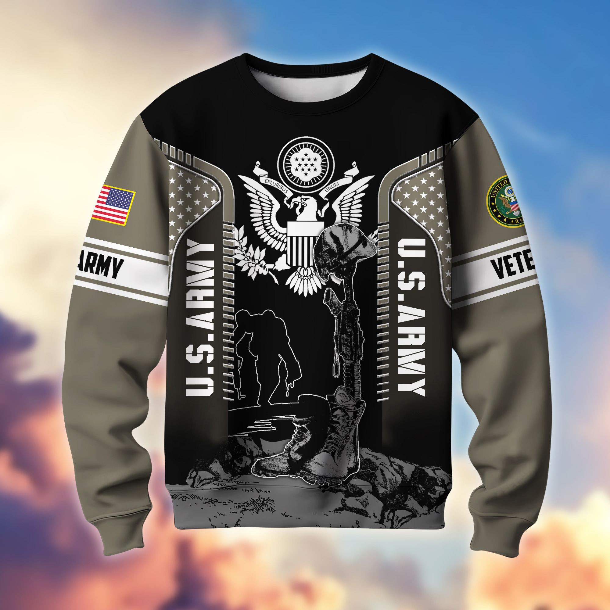 Premium US Veterans Sweatshirt BPHN170213, Gifts For US Veterans, Gifts On Father’s Day, Memorial Day, Armed Forces Day, Independence Day, Veterans Day
