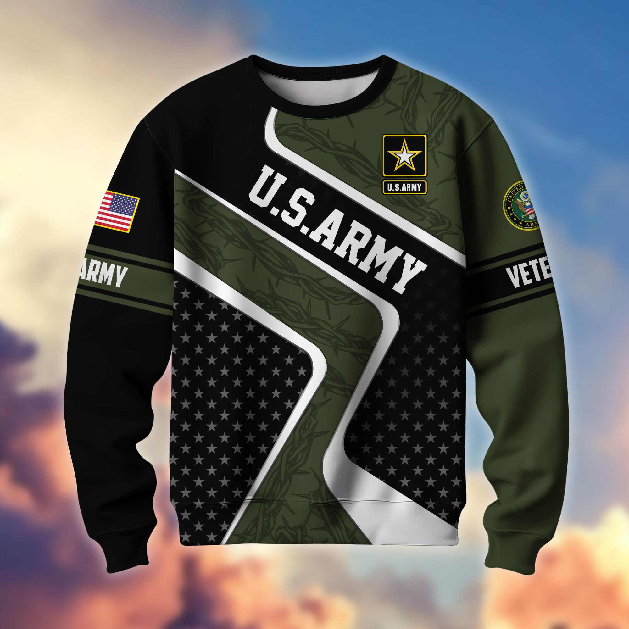Premium US Veterans Sweatshirt BPHN190212, Gifts For US Veterans, Best Gifts On Father’s Day, Armed Forces Day, Independence Day, Veterans Day