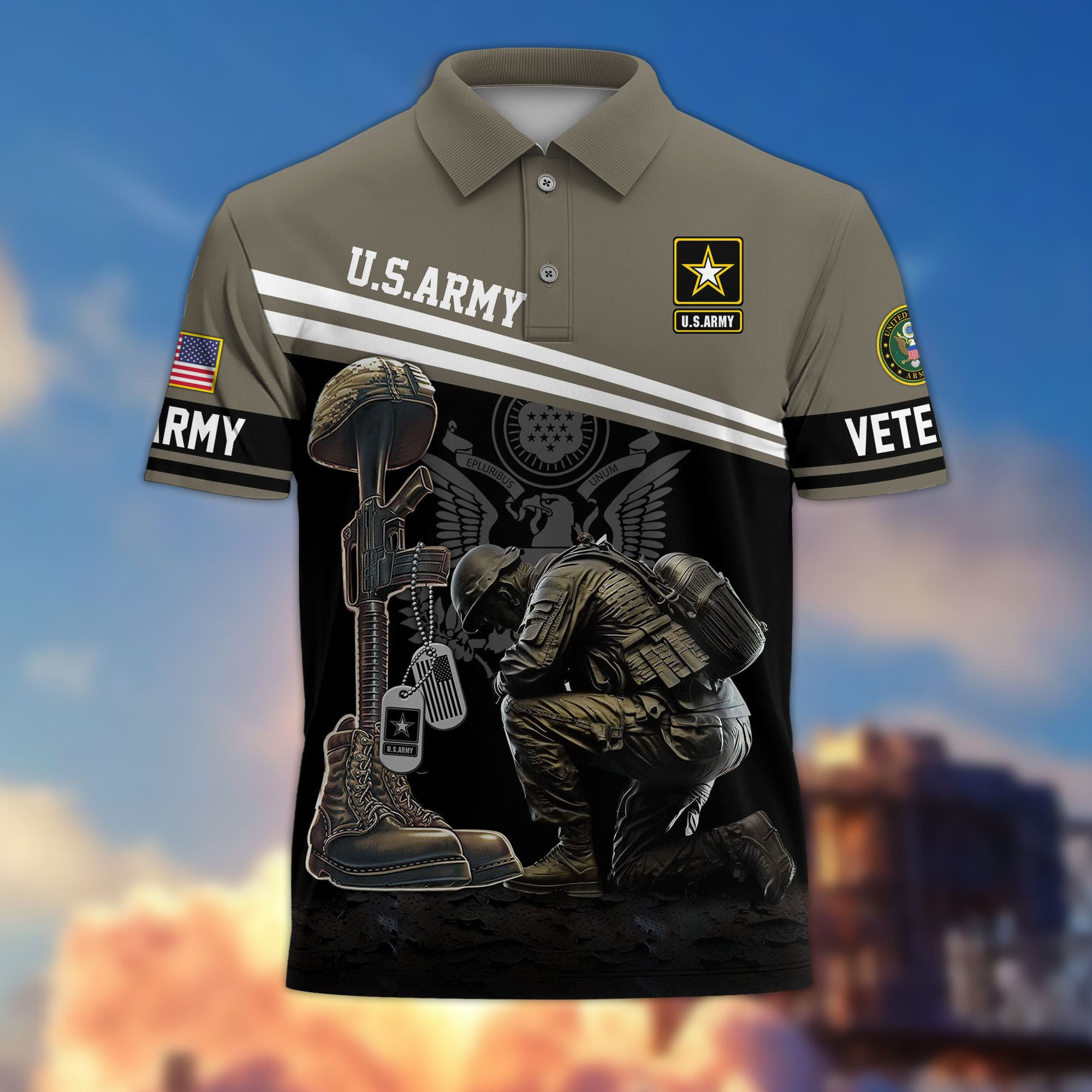 Premium US Veterans Polo Shirt BPHN240212, Gifts For US Veterans, Gifts On Father’s Day, Independence Day, Armed Forces Day, Veterans Day