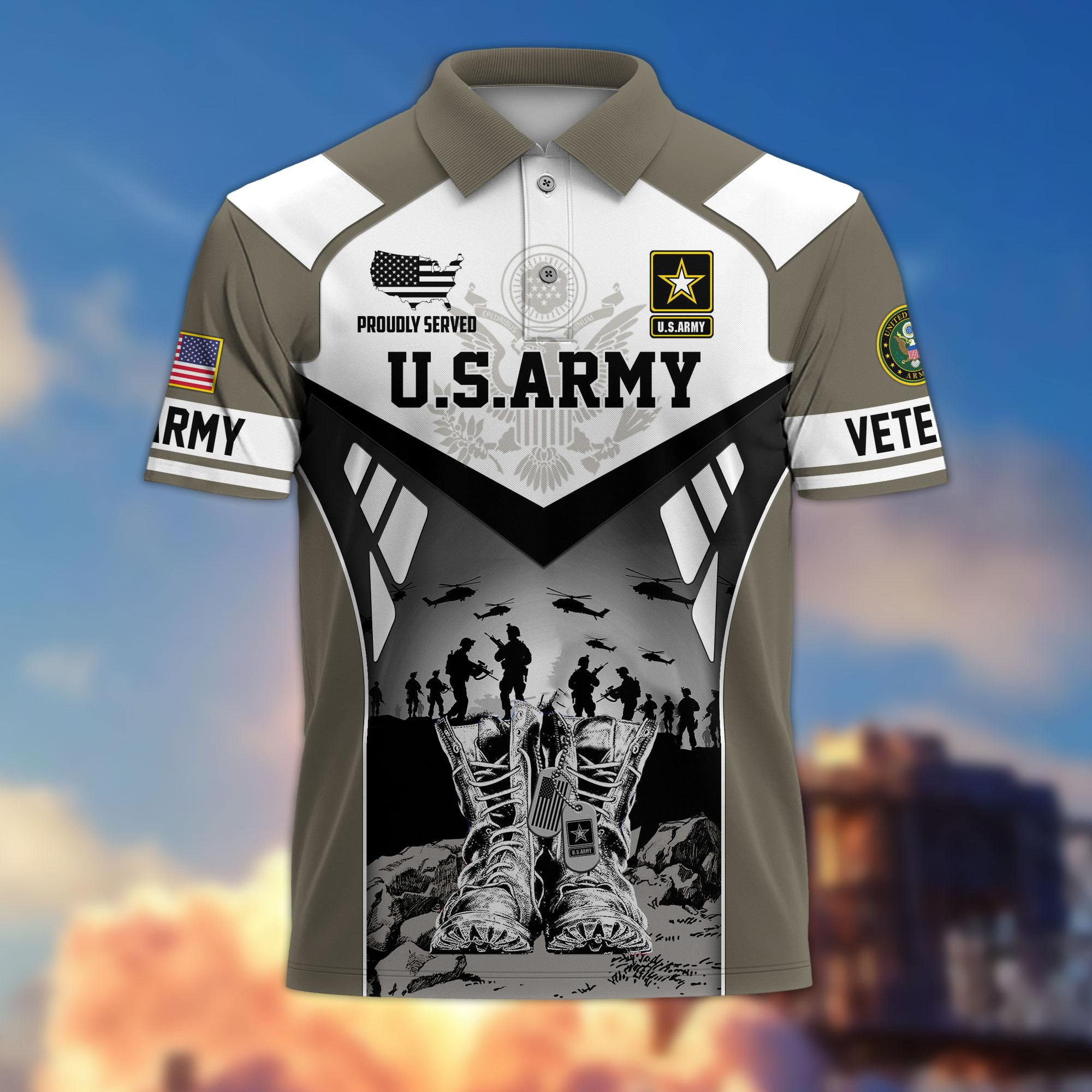 Premium US Veterans Polo Shirt BPHN240213, Gifts For US Veterans, Gifts On Father’s Day, Independence Day, Armed Forces Day, Veterans Day