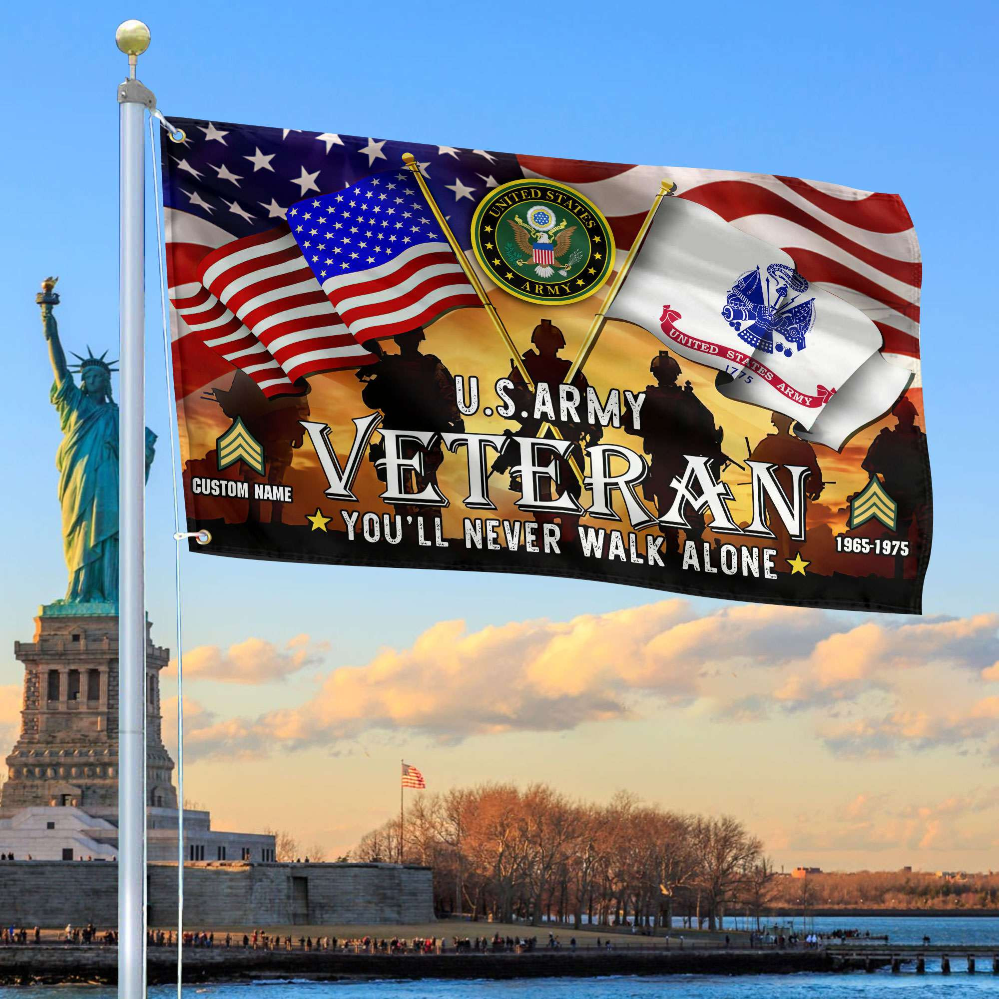 Premium Custom US Army Grommet Flag, Gift For Army Veteran VPVC106601, Gifts For Dad, For Husband, Best Gifts On Father’s Day, Independence Day, Veterans Day