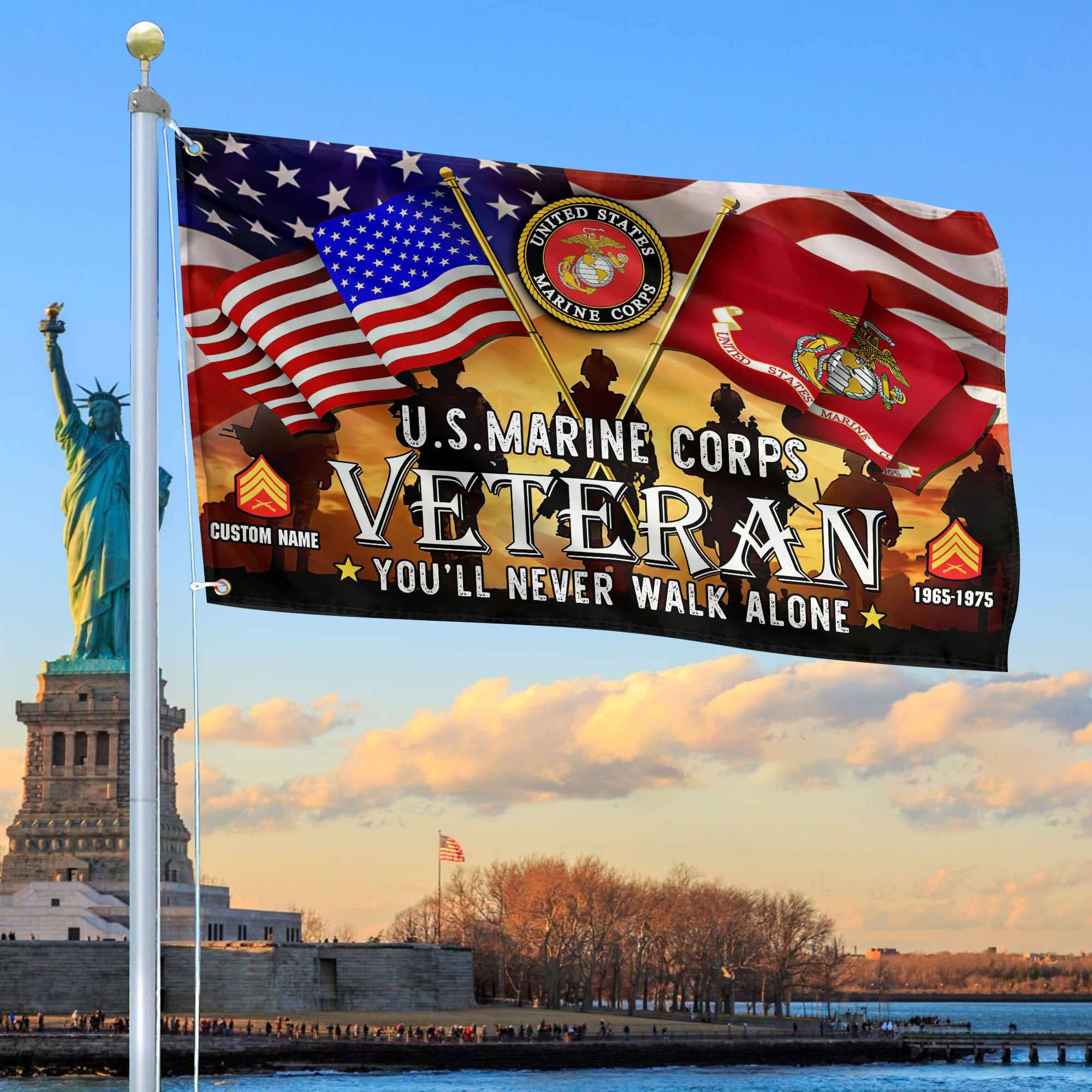 Premium Custom USMC Grommet Flag, Gift For Marine Veteran VPVC106603, Gifts For Dad, For Husband, Best Gifts On Father’s Day, Independence Day, Veterans Day