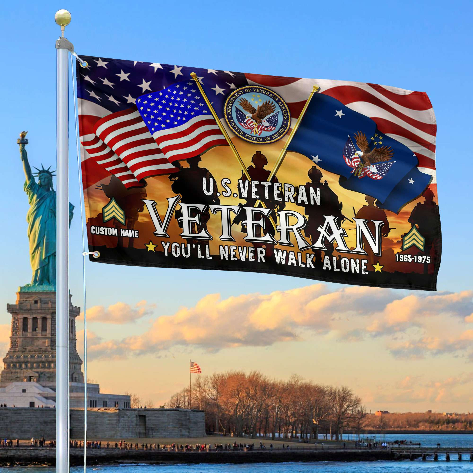 Premium Custom US Veteran Grommet Flag, Gift For US Veteran VPVC106607, Gifts For Dad, For Husband, Best Gifts On Father’s Day, Independence Day, Veterans Day