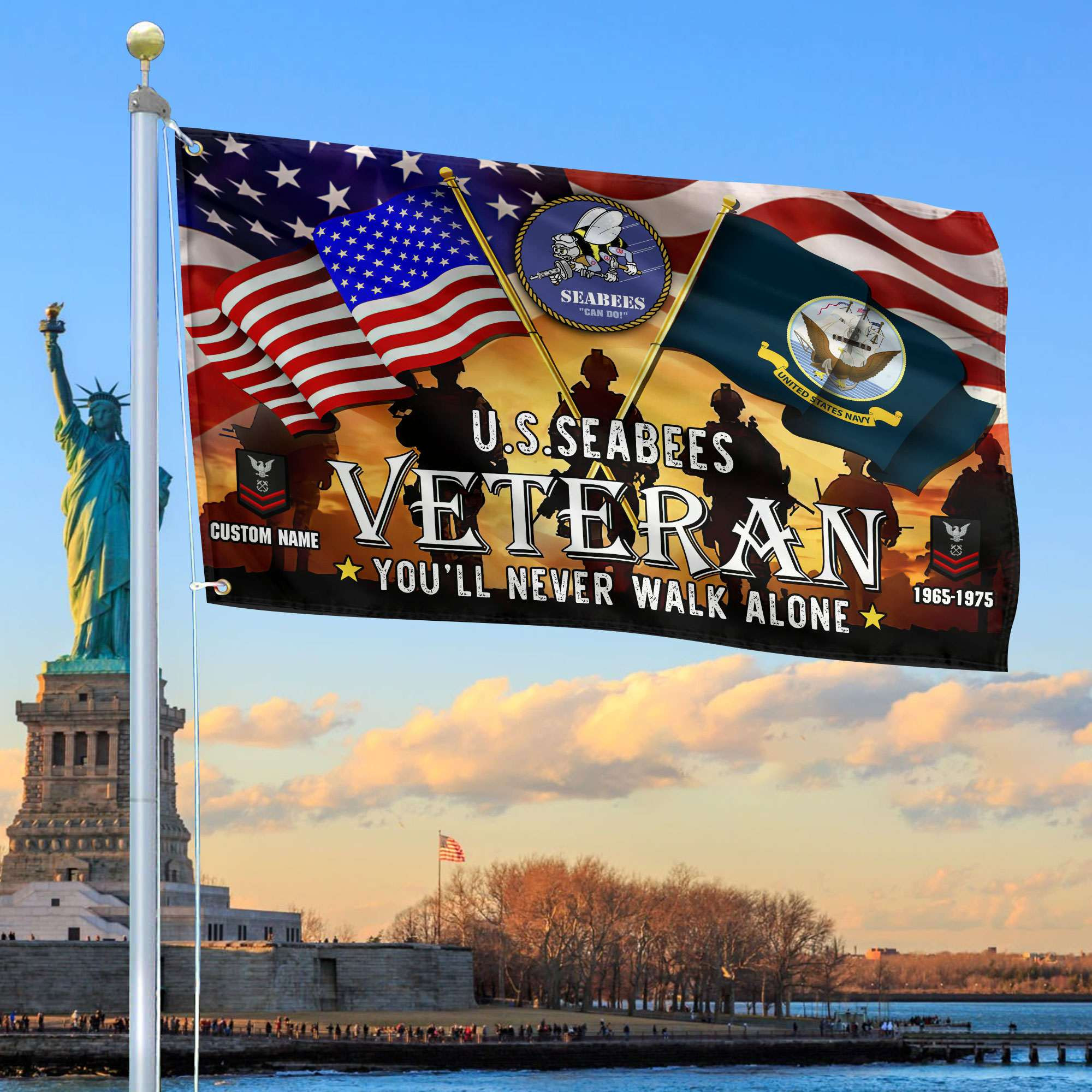 Premium Custom US Seabees Grommet Flag, Gift For Seabees Veteran VPVC106609, Gifts For Dad, For Husband, Best Gifts On Father’s Day, Independence Day, Veterans Day