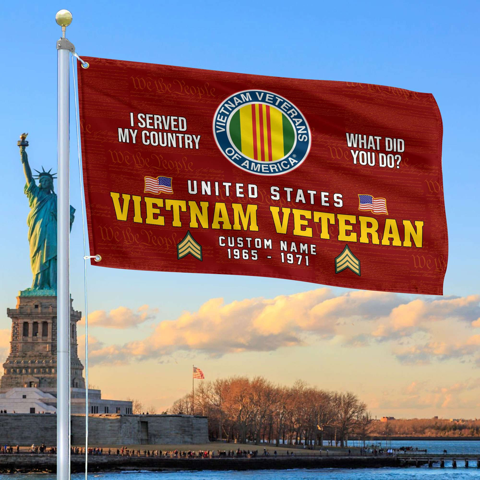 Unique Custom Name, Rank, Year, Vietnam Veteran Grommet Flag VPVC106706, Gift For Vietnam Veteran, Gifts For Dad, For Husband, Best Gifts On Father’s Day, Independence Day, Veterans Day