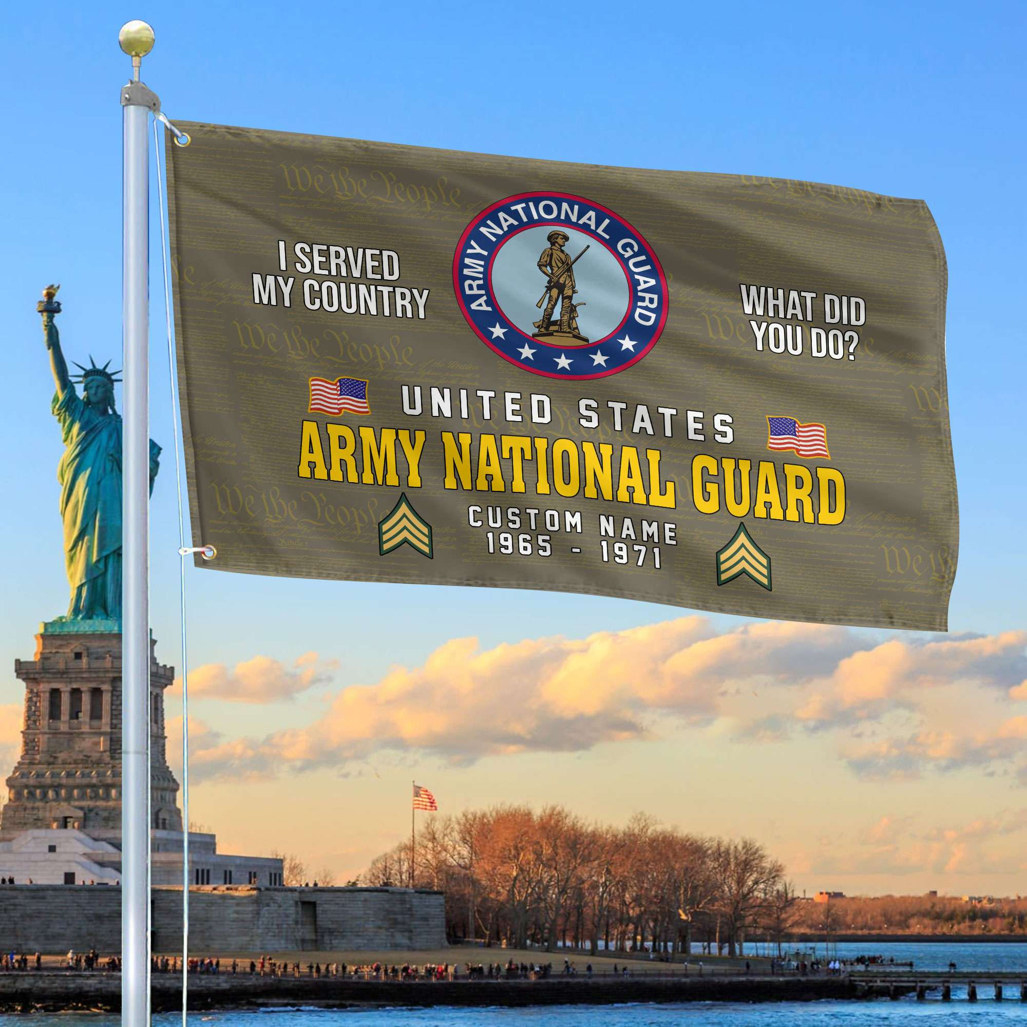 Unique Custom Name, Rank, Year, Army National Guard Grommet Flag VPVC106708, Gift For Army National Guard Veteran, Gifts For Dad, For Husband, Best Gifts On Father’s Day, Independence Day, Veterans Day