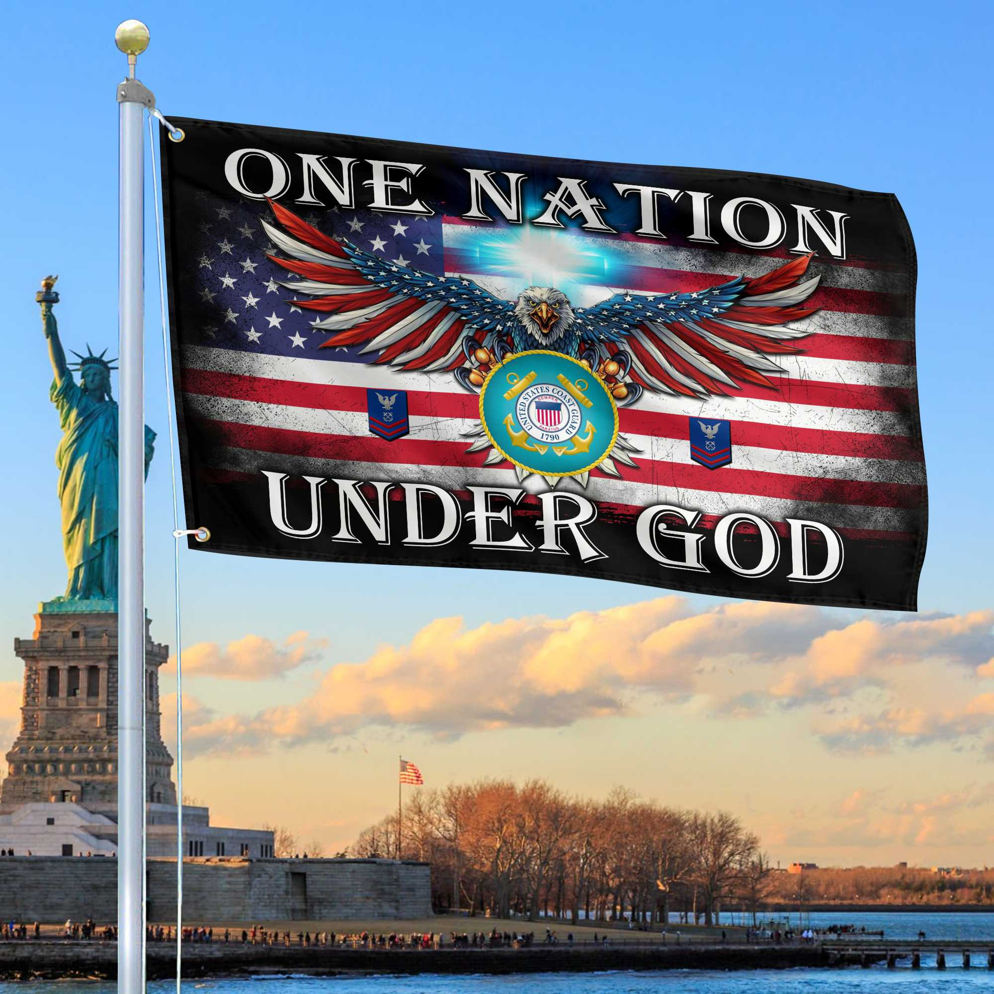 Unique Custom USCG Grommet Flag VPVC105105, Gift For Coast Guard Veteran, Gifts For Dad, For Husband, Best Gifts On Father’s Day, Independence Day, Veterans Day