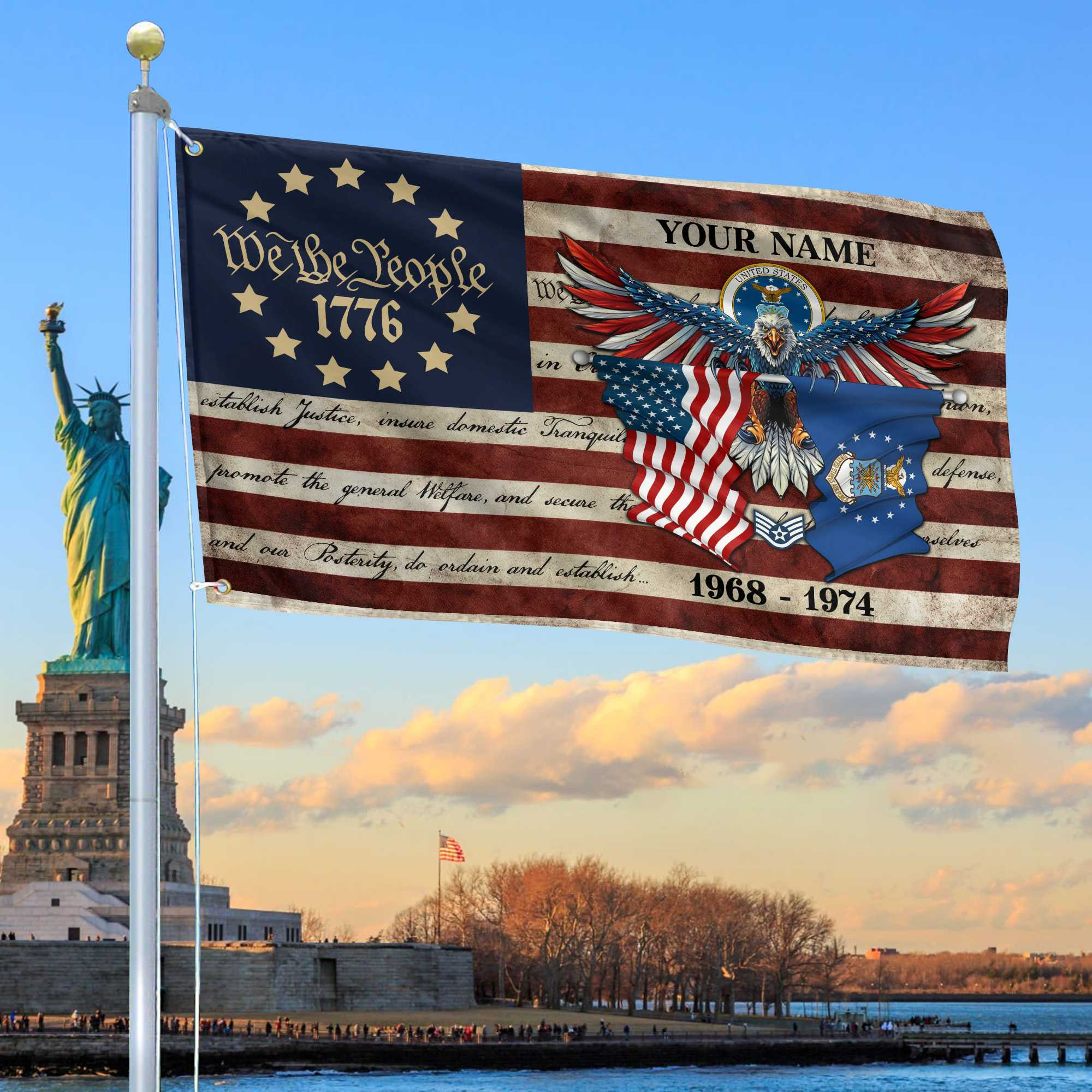 Premium Custom USAF Grommet Flag VPVC105204, Gift For Air Force Veteran, Best Gifts On Father’s Day, Memorial Day, Independence Day, Veterans Day