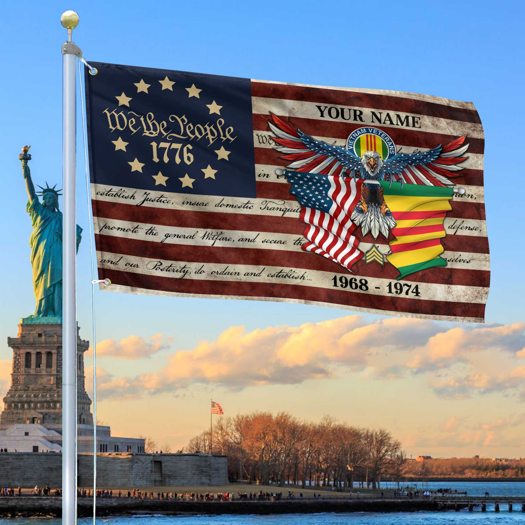 Premium Custom Vietnam Veteran Grommet Flag VPVC105206, Gift For Vietnam Veteran, Best Gifts On Father’s Day, Memorial Day, Independence Day, Veterans Day