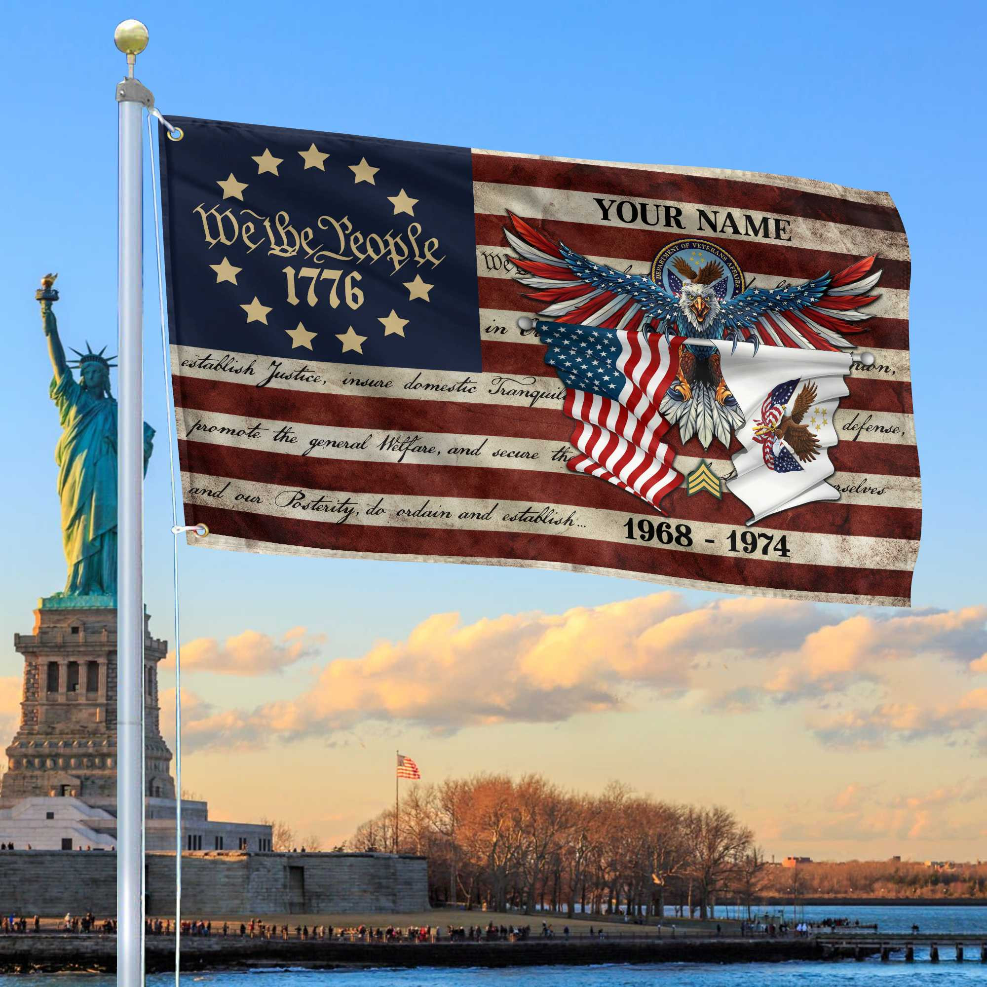 Premium Custom US Veteran Grommet Flag VPVC105207, Gift For US Veteran, Best Gifts On Father’s Day, Memorial Day, Independence Day, Veterans Day