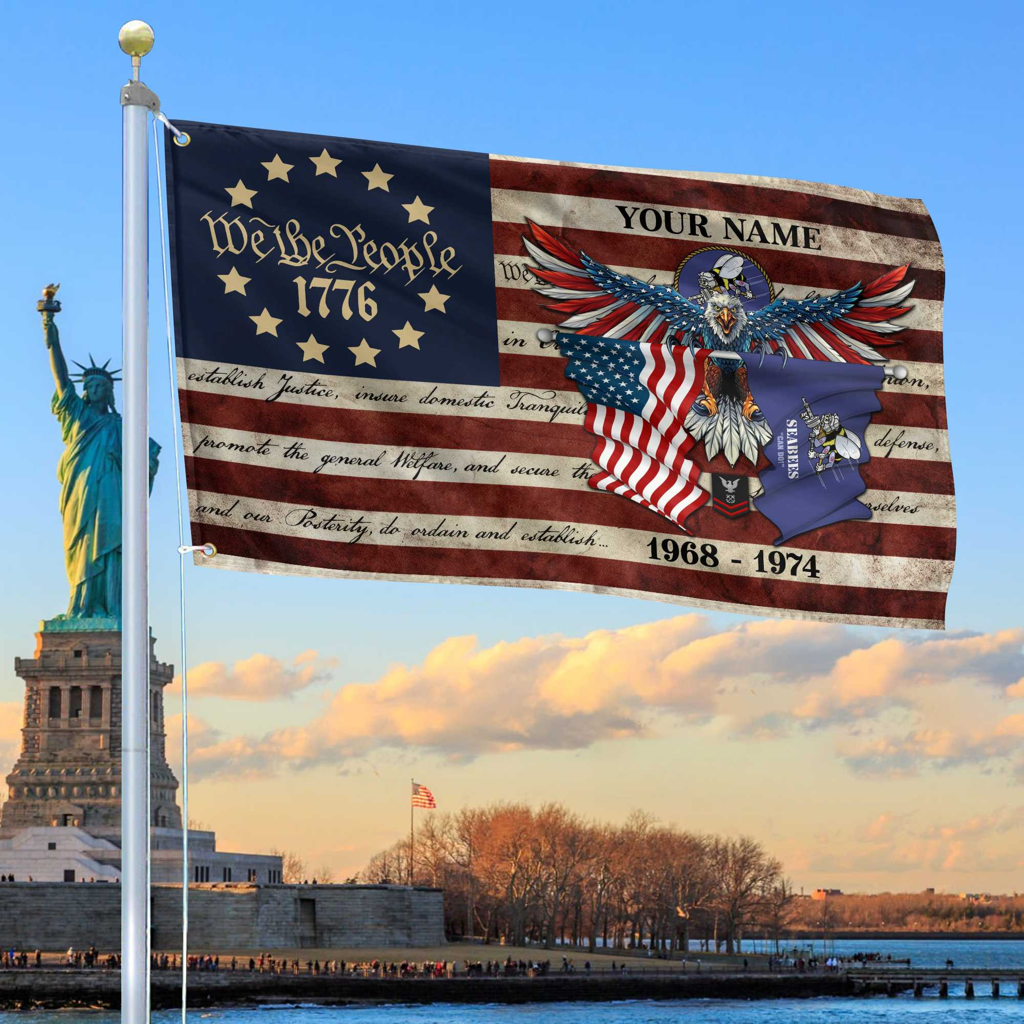 Premium Custom US Seabees Grommet Flag VPVC105209, Gift For Seabees Veteran, Best Gifts On Father’s Day, Memorial Day, Independence Day, Veterans Day