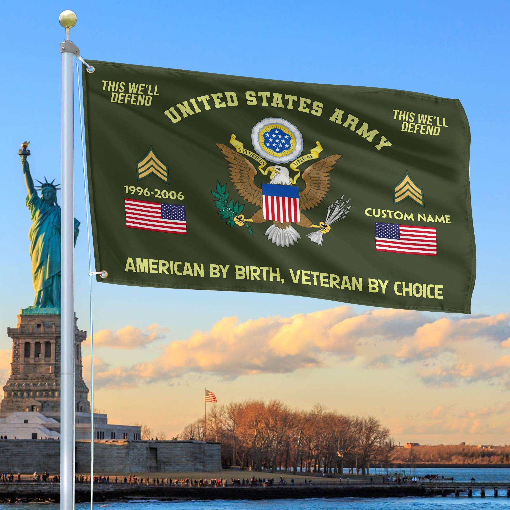 Premium Custom Name, Rank, Year, US Army Grommet Flag VPVC108101, Gift For Army Veteran, Gifts For Dad, For Husband, Best Gifts On Father’s Day, Independence Day, Veterans Day