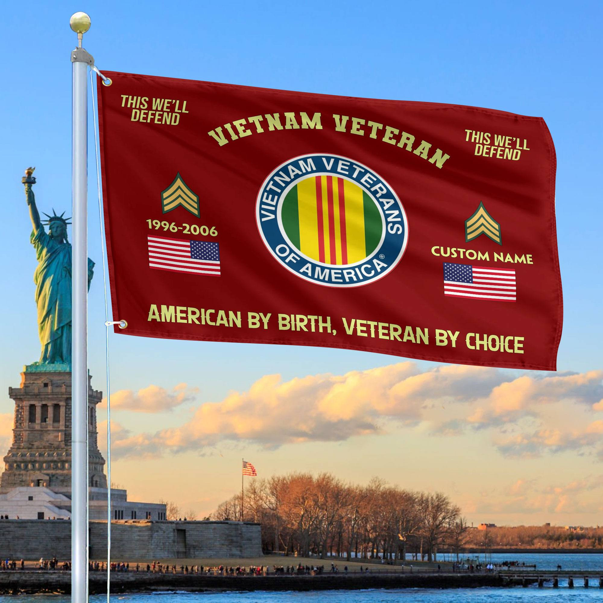 Premium Custom Name, Rank, Year, Vietnam Veteran Grommet Flag VPVC108106, Gift For Vietnam Veteran, Gifts For Dad, For Husband, Best Gifts On Father’s Day, Independence Day, Veterans Day