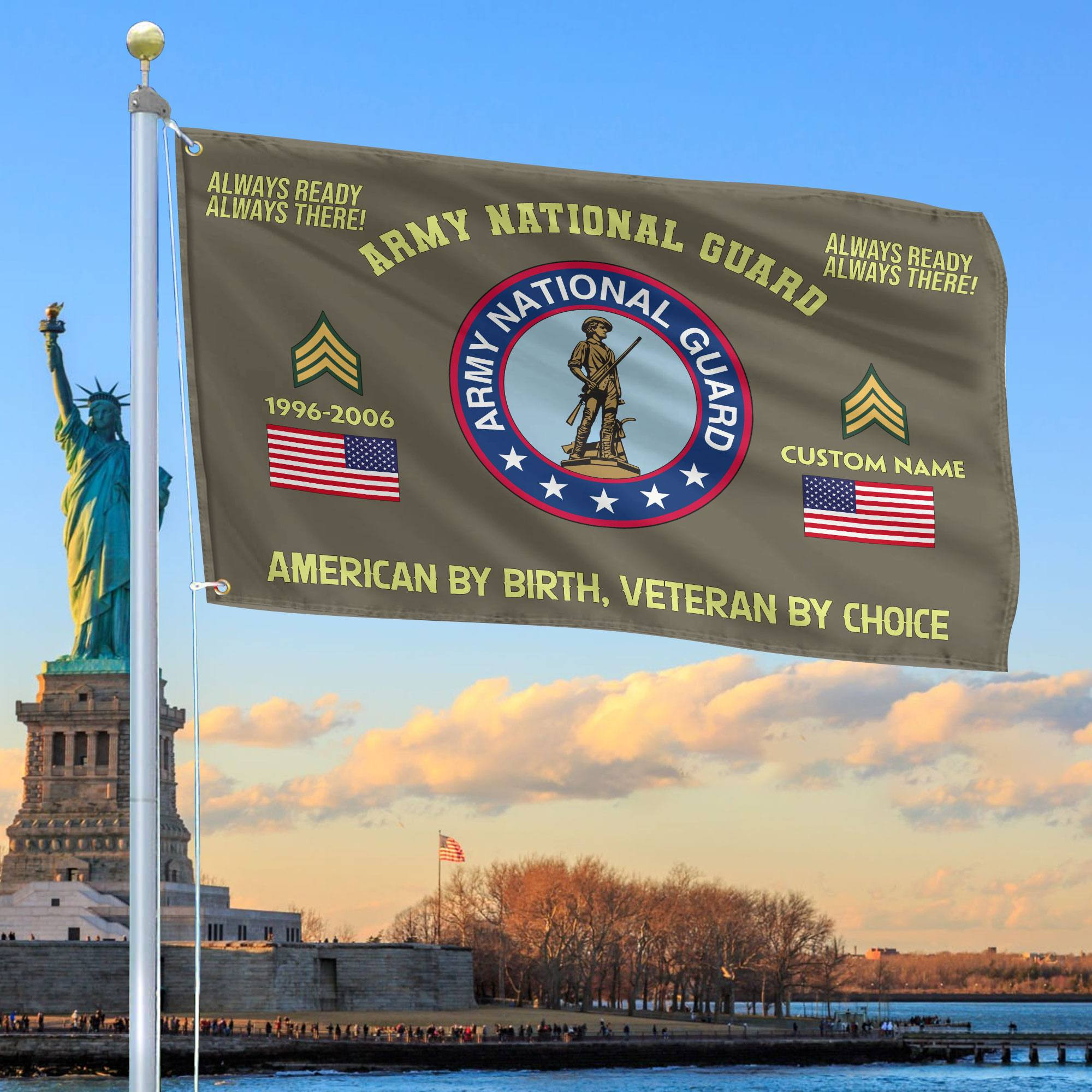 Premium Custom Name, Rank, Year, Army National Guard Veteran Grommet Flag VPVC108108, Gift For Army National Guard Veteran, Gifts For Dad, For Husband, Best Gifts On Father’s Day, Independence Day, Veterans Day