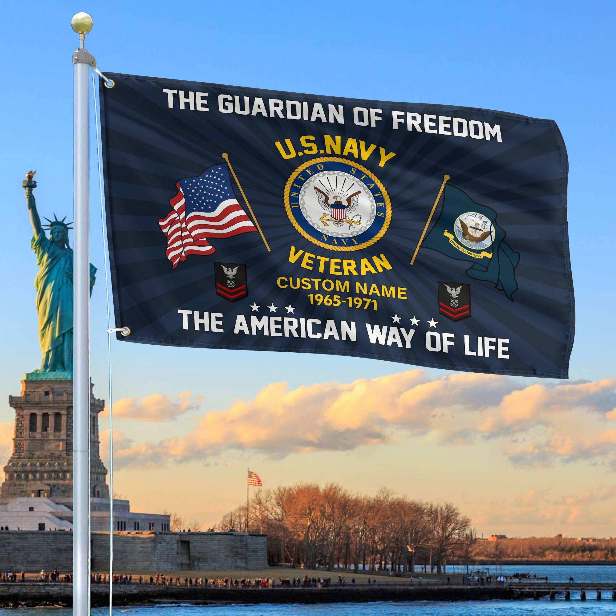 US Navy Custom Grommet Flag VPVC108302, Gifts For Navy Veteran, Best Gifts On Father’s Day, Armed Forces Day, Independence Day, Veterans Day