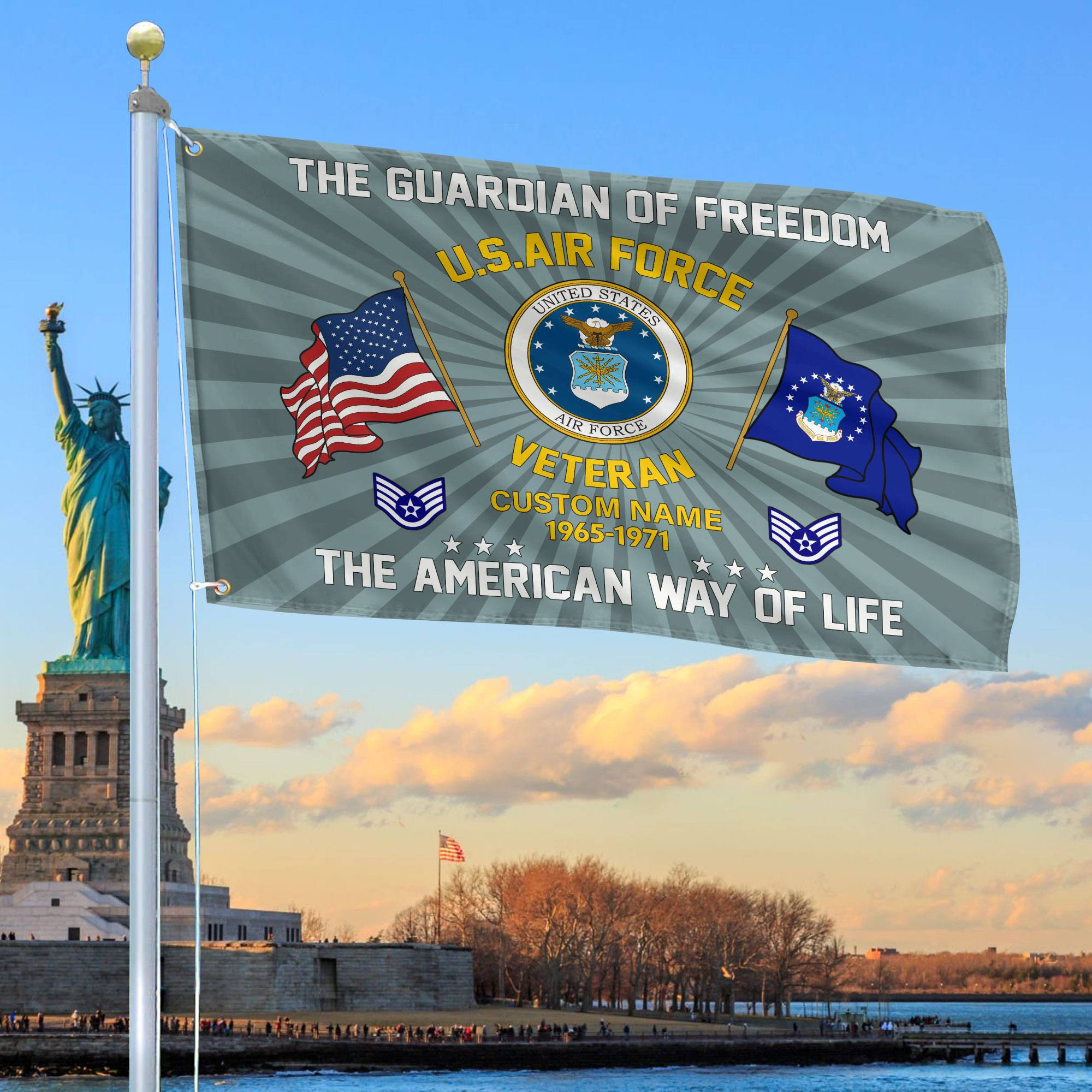 USAF Custom Grommet Flag VPVC1083012, Gifts For Air Force Veteran, Best Gifts On Father’s Day, Armed Forces Day, Independence Day, Veterans Day