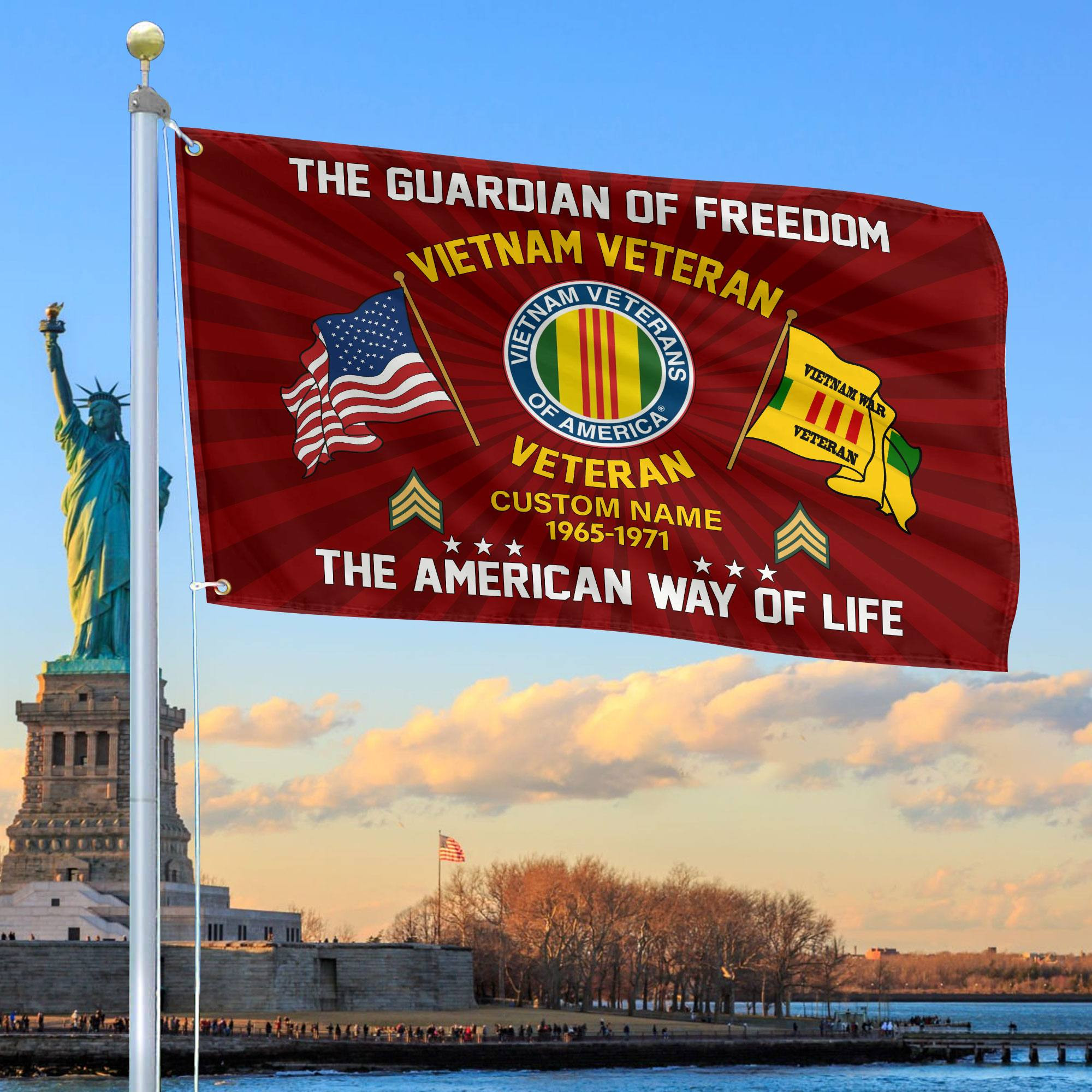 Vietnam Veteran Custom Grommet Flag VPVC108306, Gifts For Vietnam Veteran, Best Gifts On Father’s Day, Armed Forces Day, Independence Day, Veterans Day