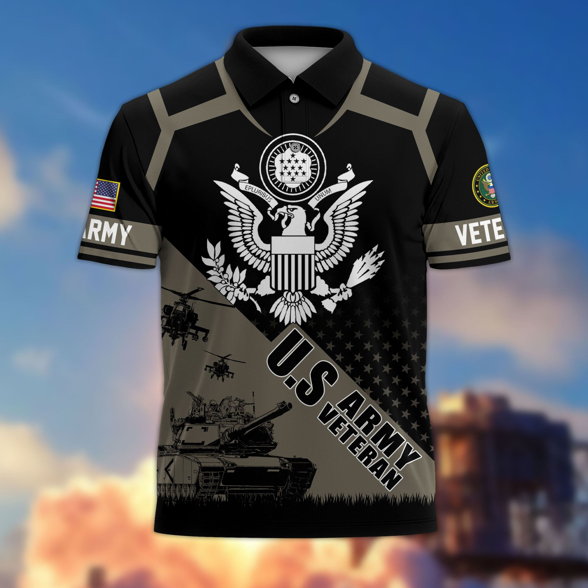 Premium US Veterans Polo Shirt BPHN050311, Gifts For US Veterans, Gifts On Father’s Day, Independence Day, Armed Forces Day, Veterans Day