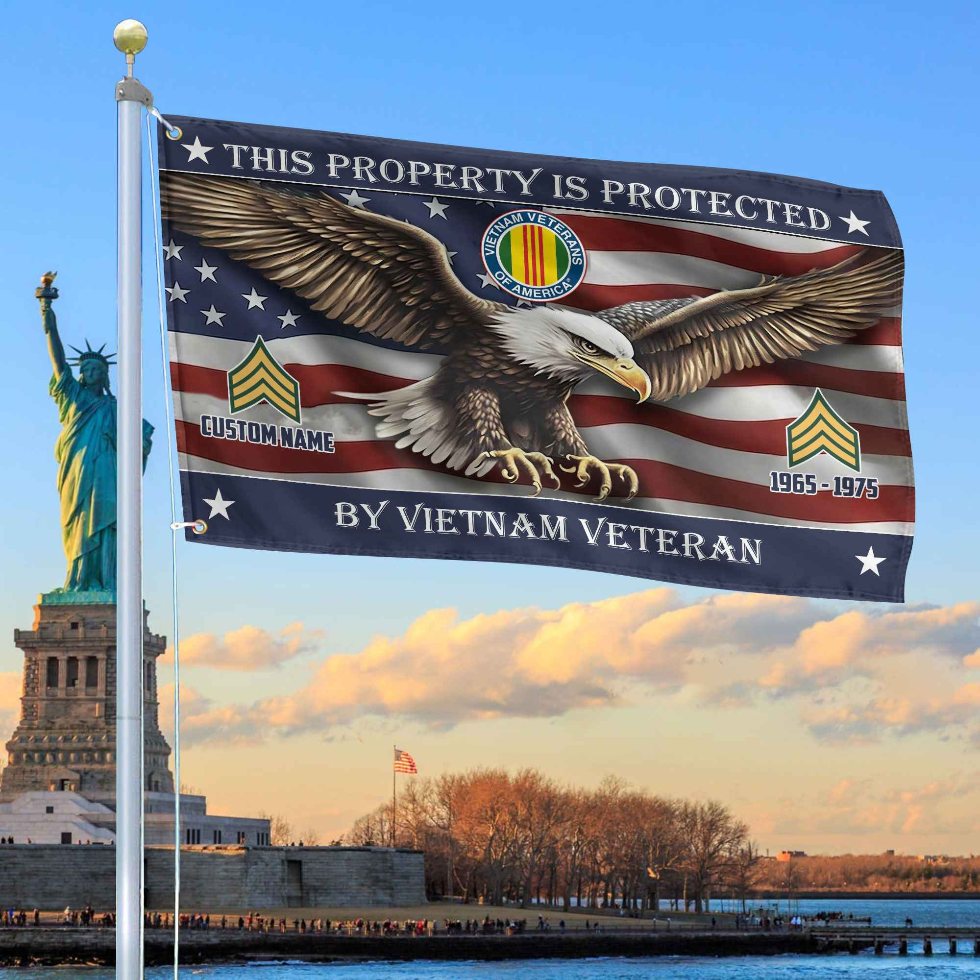 Unique Custom Name, Rank, Year, Vietnam Veteran Grommet Flag VPVC108506, Gifts For Vietnam Veteran, Gifts For Dad, For Husband, Best Gifts On Father’s Day, Independence Day, Veterans Day