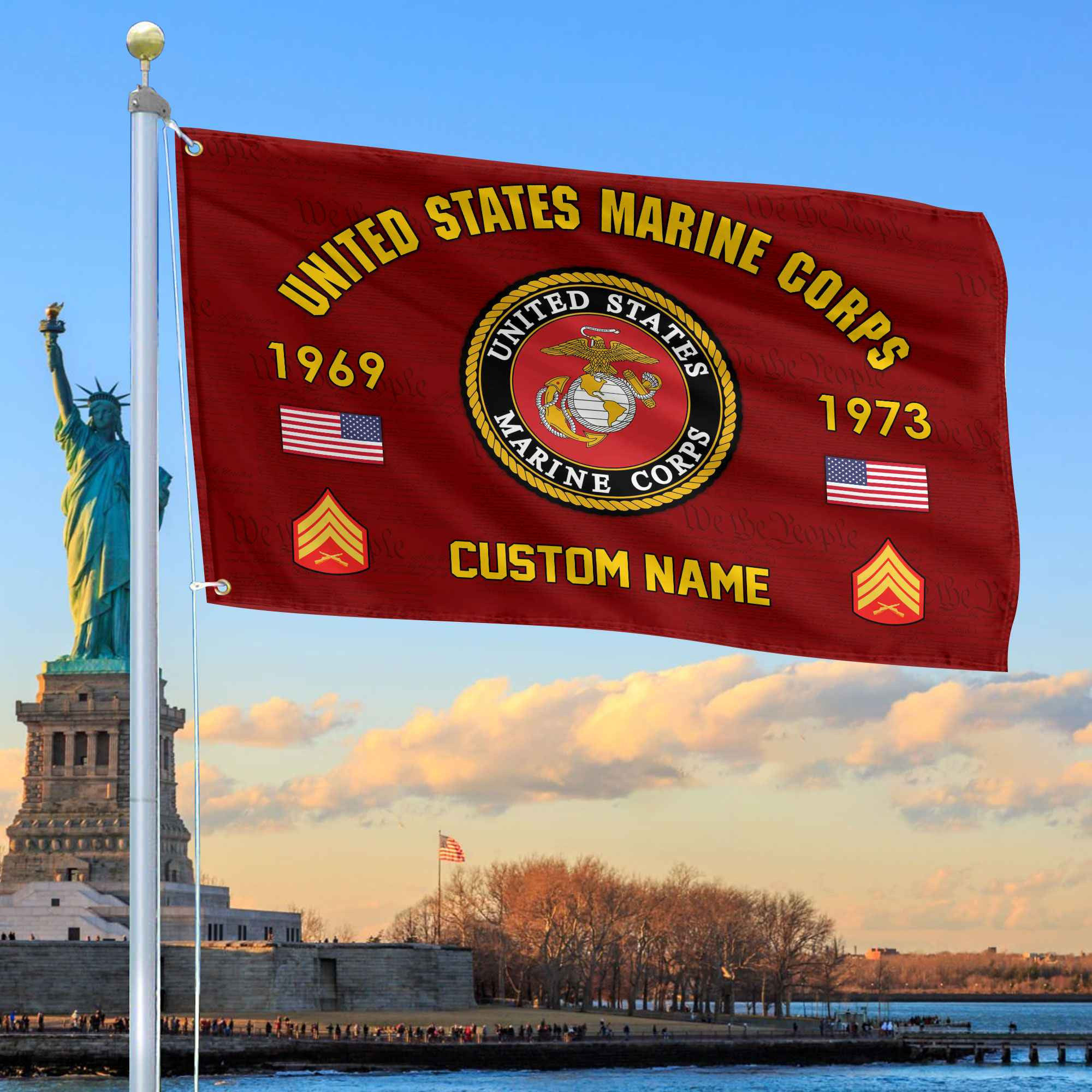 Premium Custom USMC Grommet Flag VPVC108603, Gifts For Marine Veteran, Best Gifts On Father’s Day, Armed Forces Day, Independence Day, Veterans Day