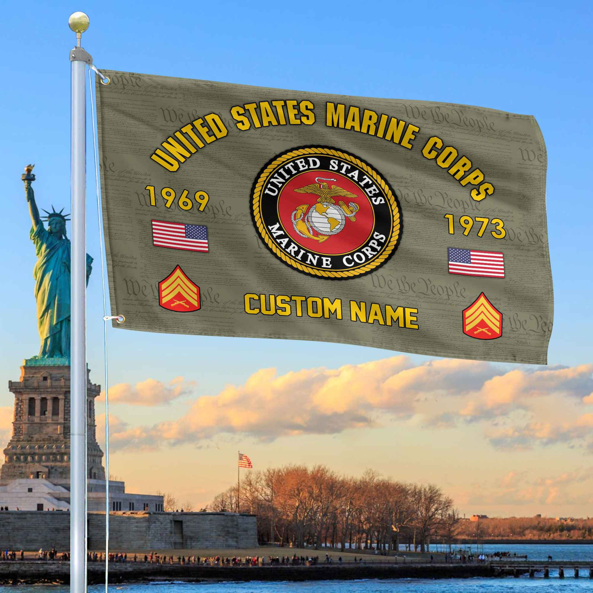 Premium Custom USMC Grommet Flag VPVC108611, Gifts For Marine Veteran, Best Gifts On Father’s Day, Armed Forces Day, Independence Day, Veterans Day